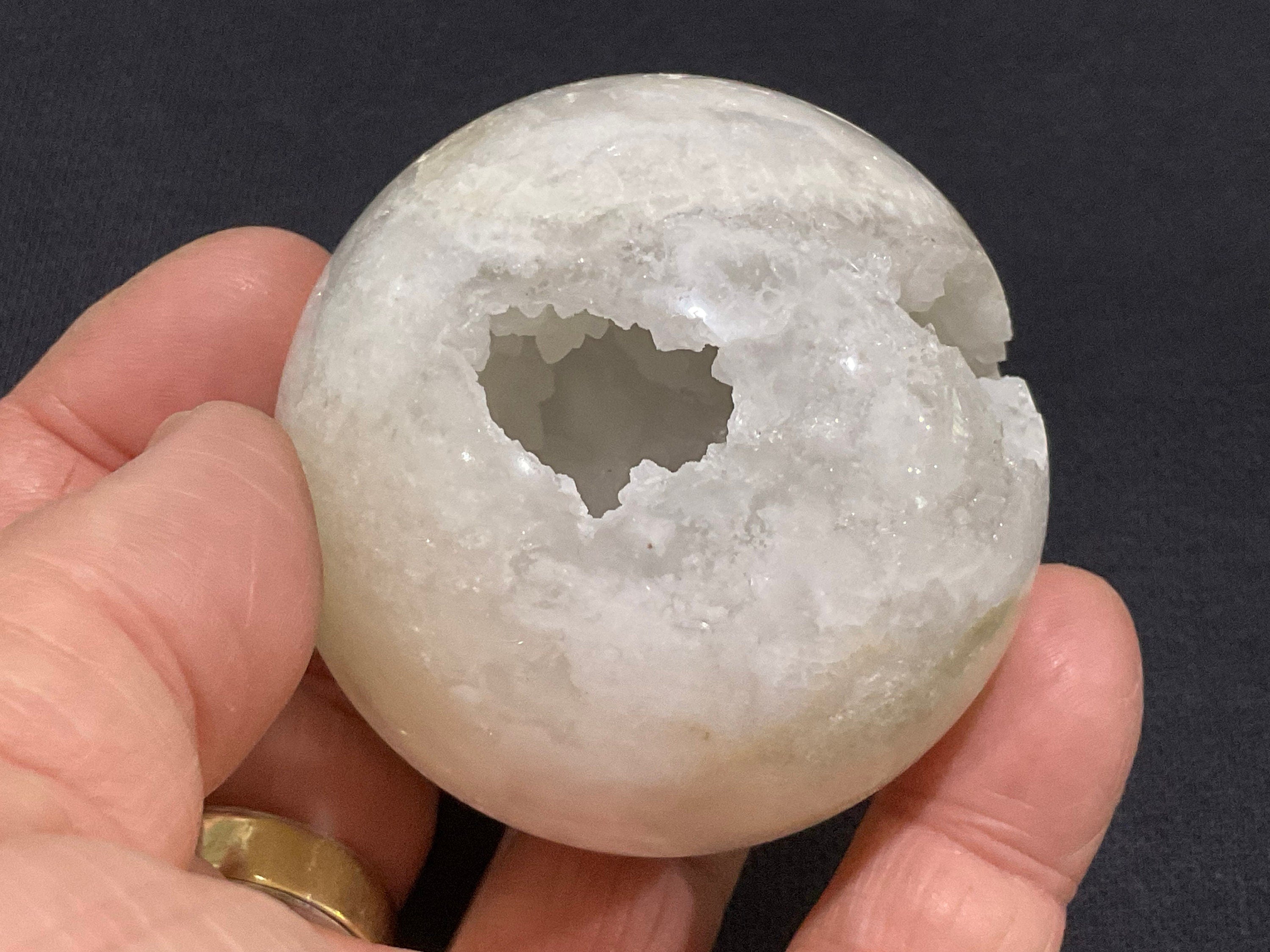 186g Clear Quartz Polished Hollow Sphere A