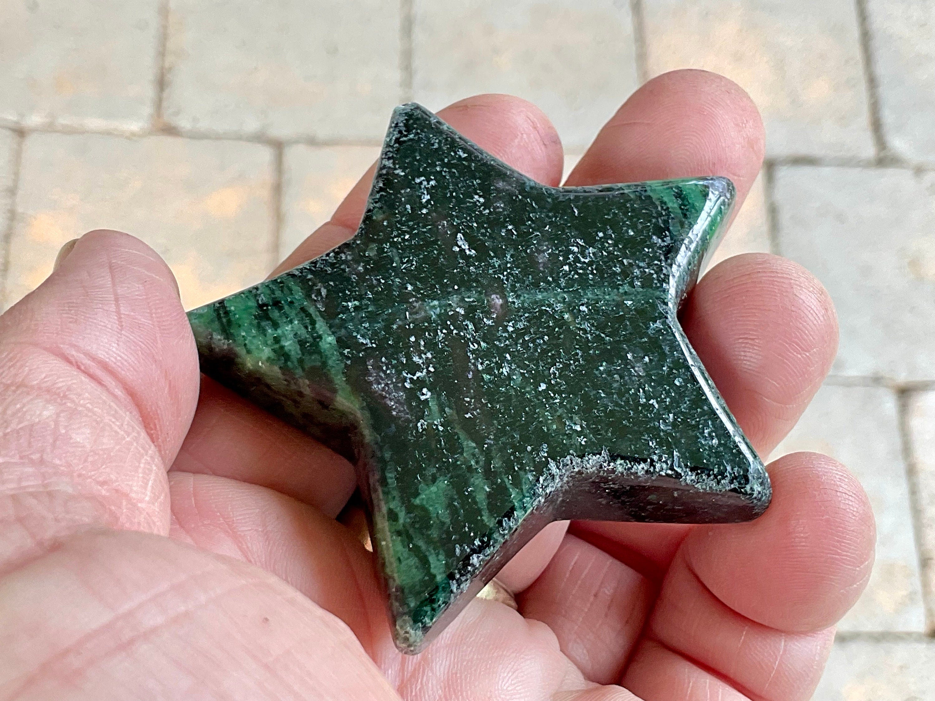 69g Ruby in Zoisite Polished Star 1C