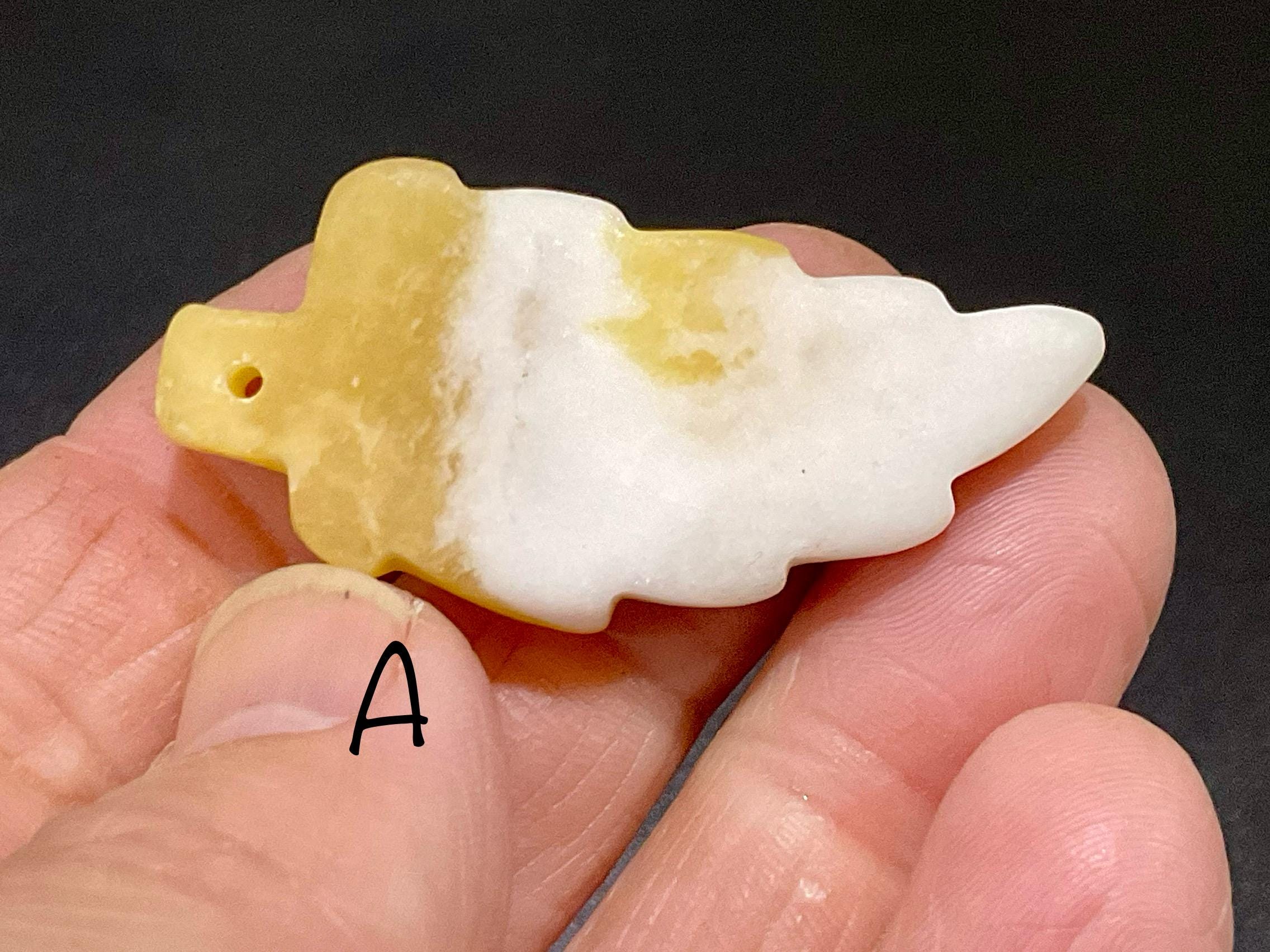 Orange Banded Calcite Drilled Leaf Pendant Group 3