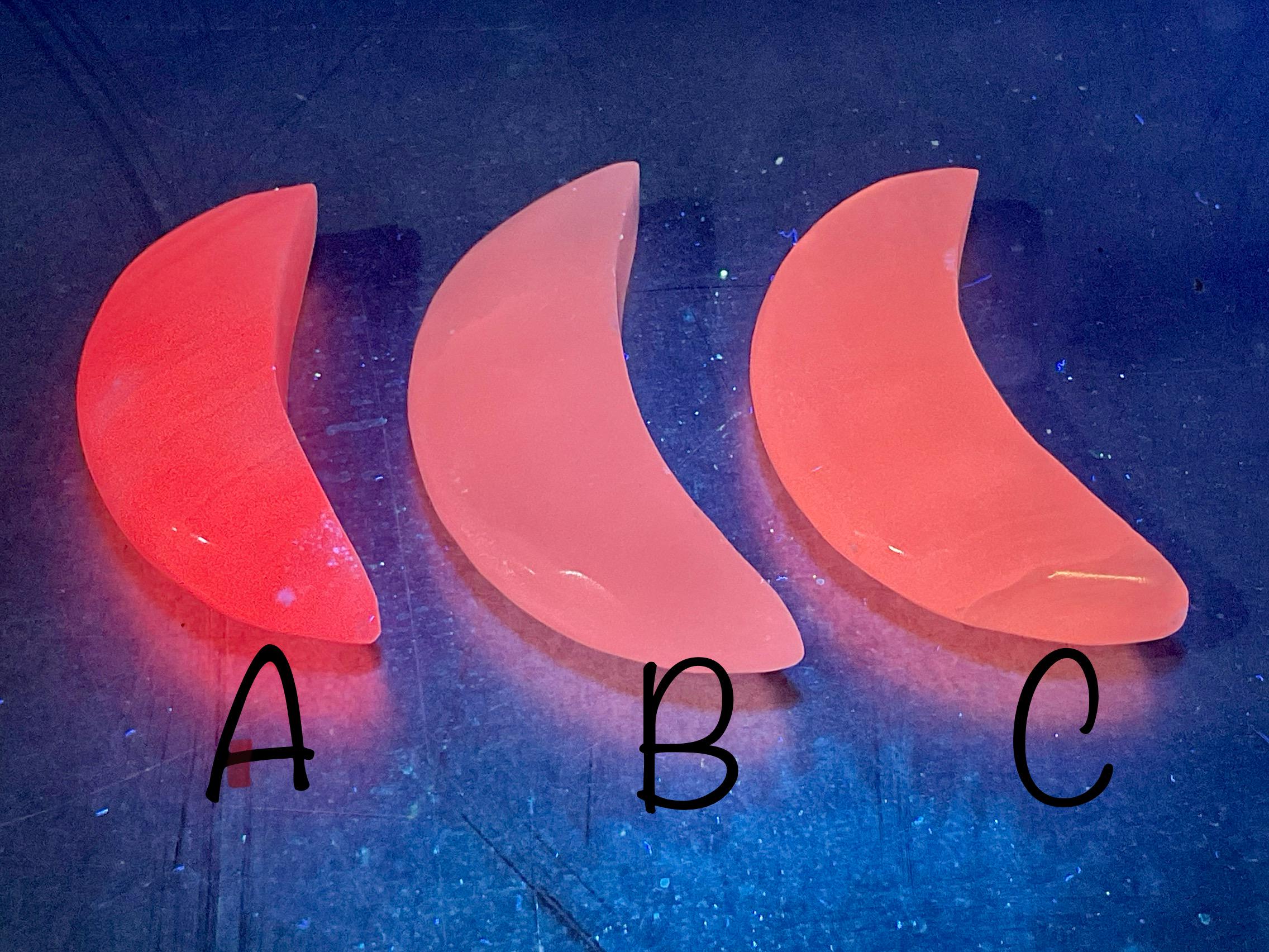 Mangano Calcite Crescent Moon Carvings