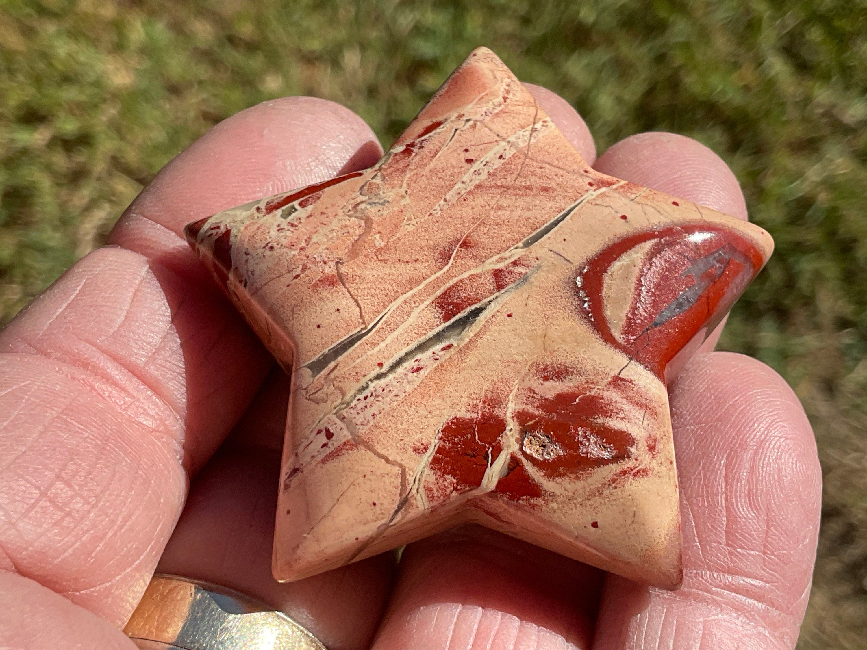 47g Brecciated Red Jasper with Chalcedony Star 4C