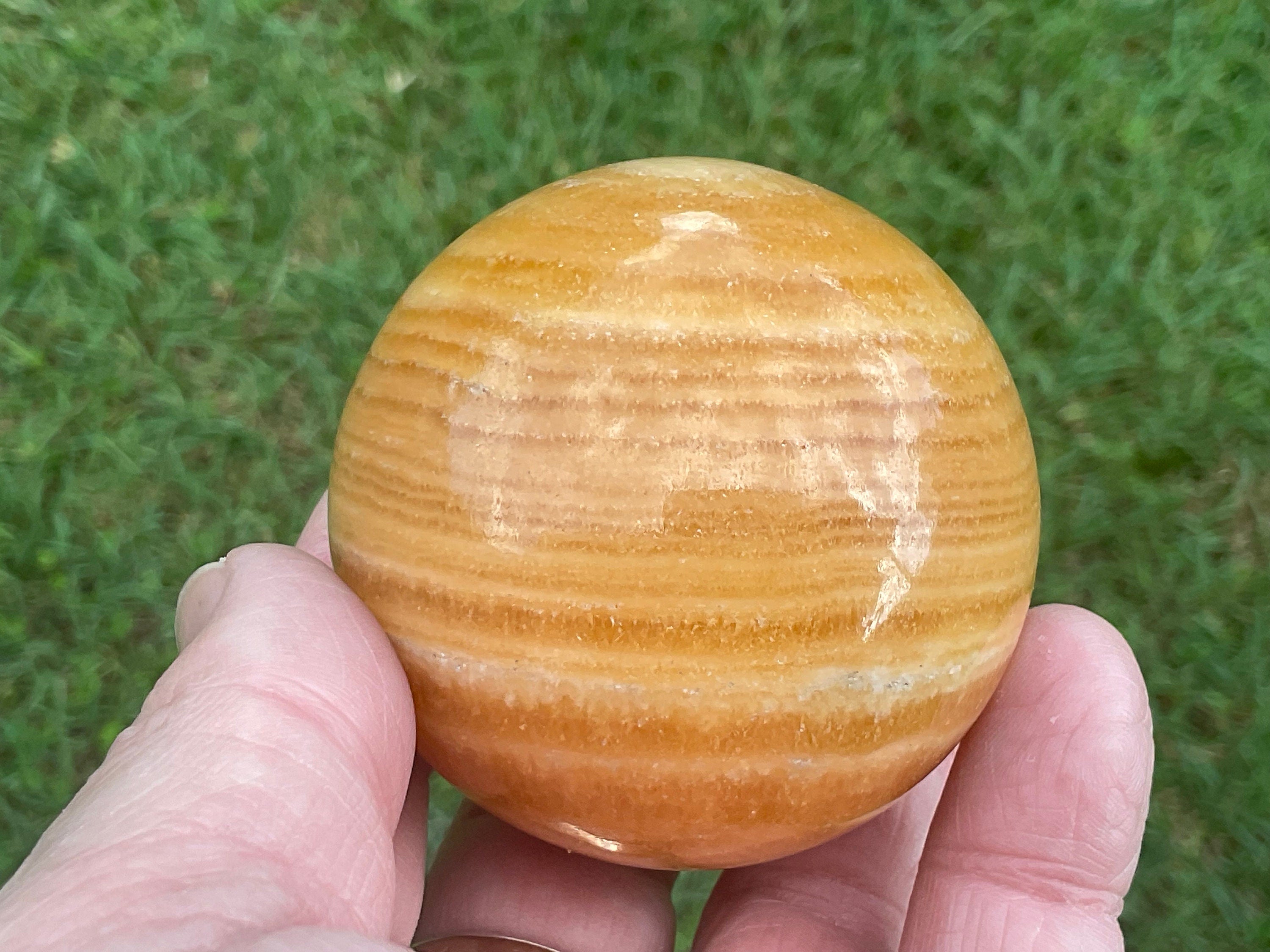 280g “Orange Fire Calcite” Sphere 1C
