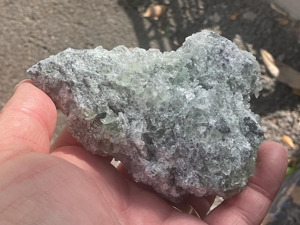 356g Clear Columnar Calcite with Quartz and Fluorite from Fujian, China