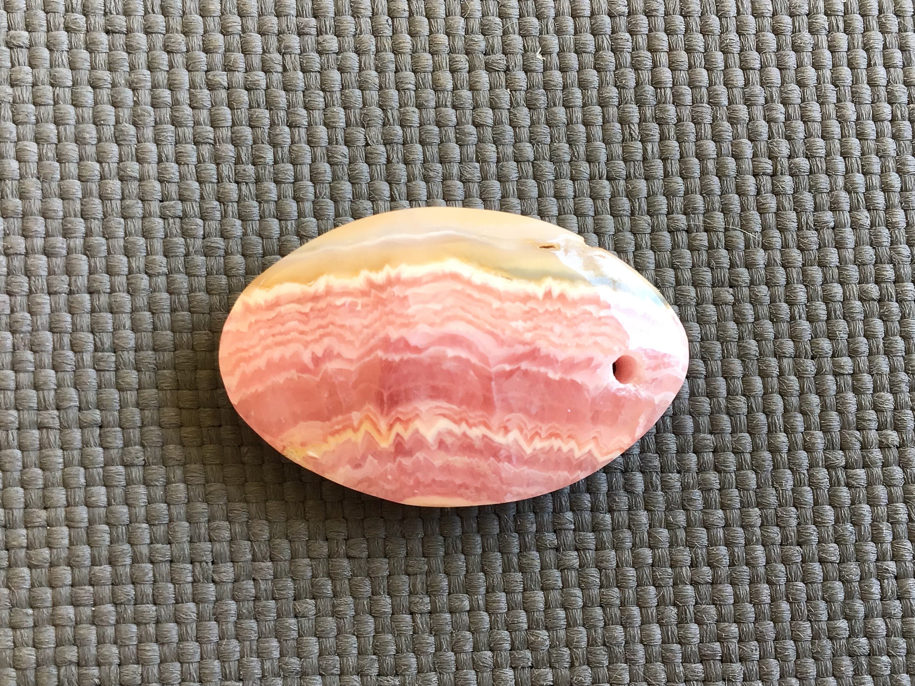 3g Rhodochrosite Drilled Pendant 4A