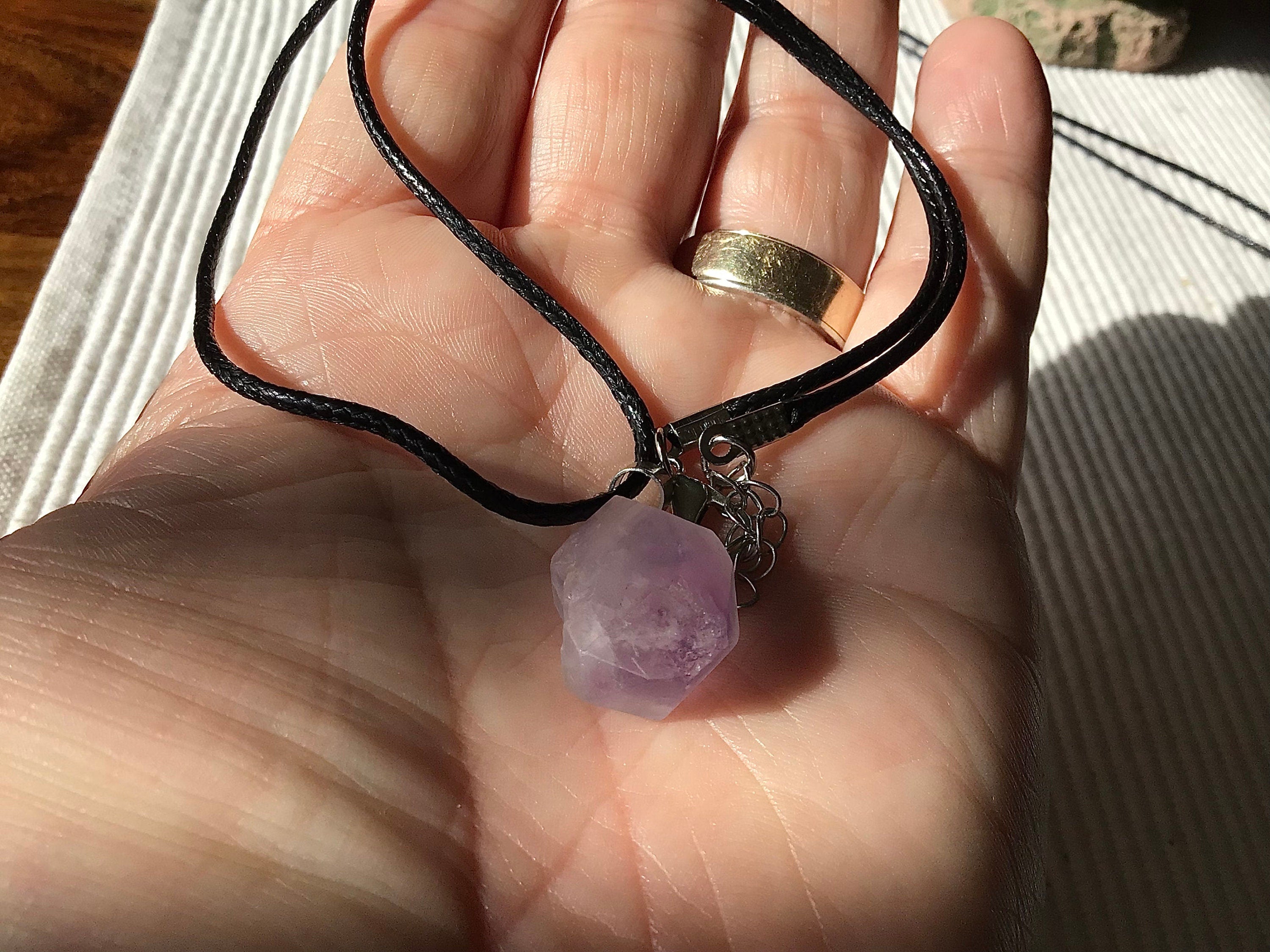 8g Amethyst Natural Point Pendant 2D