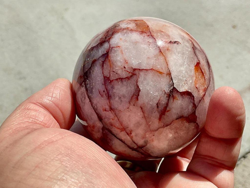 386g Fire Quartz (Hematite Quartz) Sphere 3A