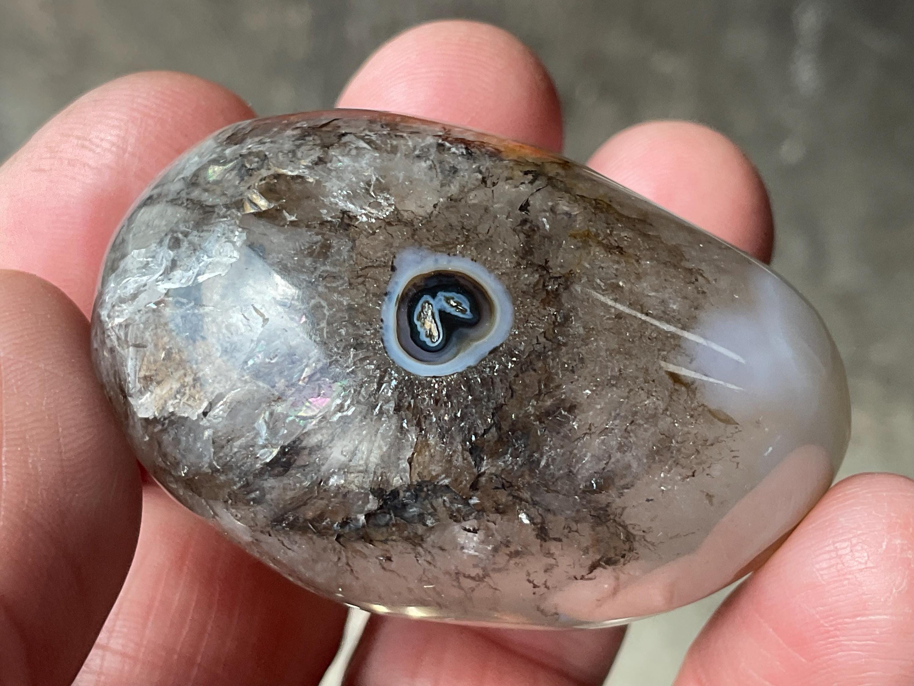 92g Dendritic Rainbow Agate Palmstone B