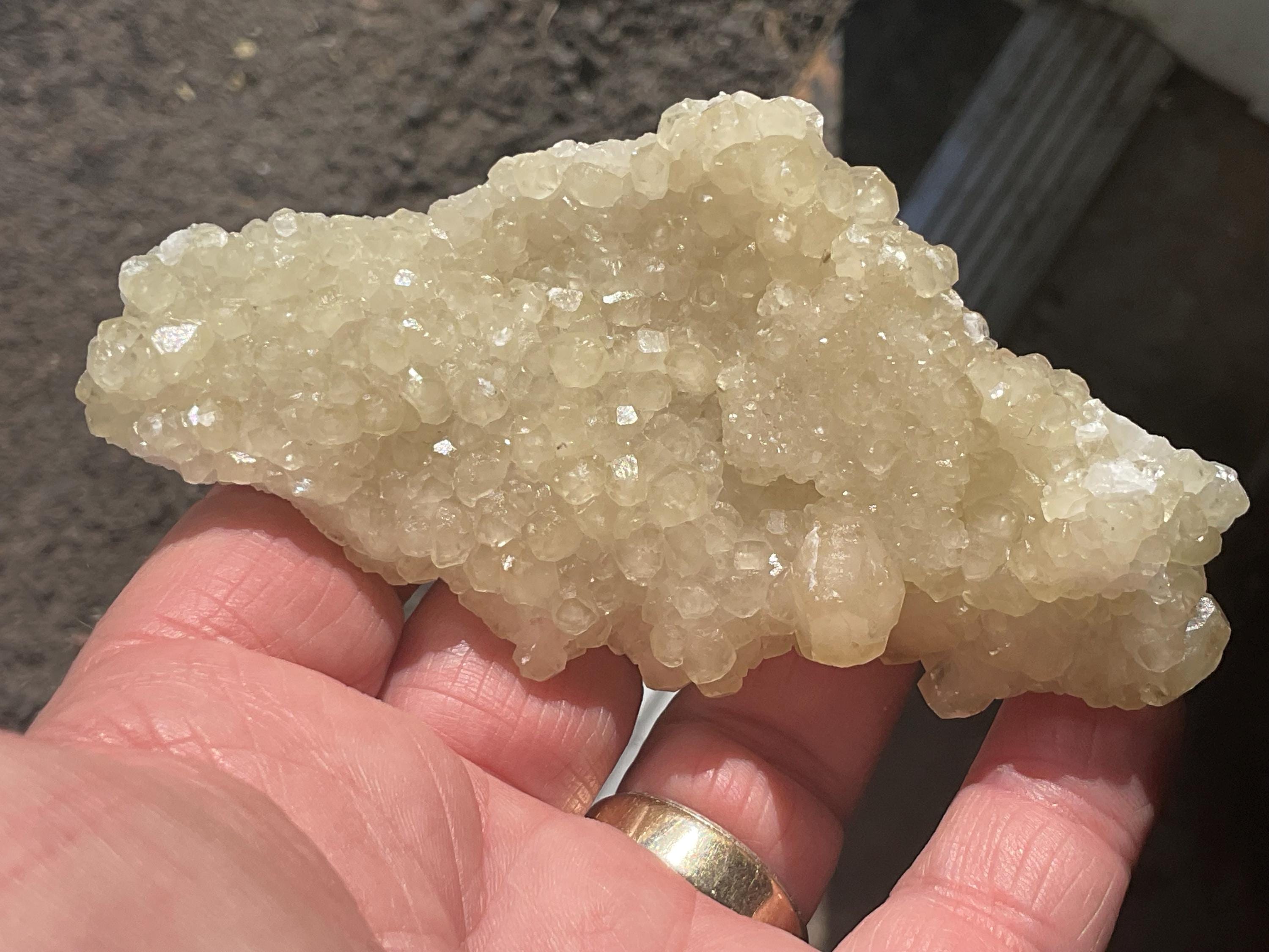82g Yellow Botryoidal Calcite on Sphalerite Specimen 1C from Guizhou, China