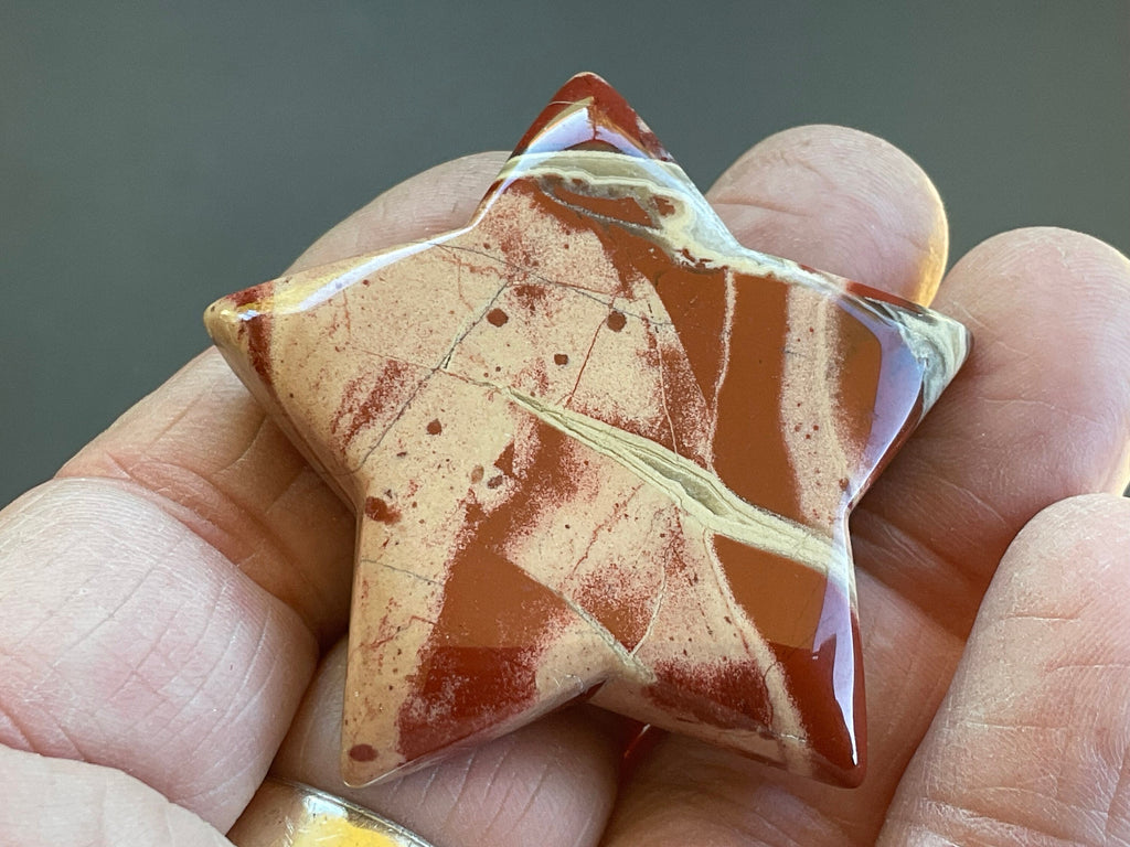 37g Brecciated Red Jasper with Chalcedony Star 2A