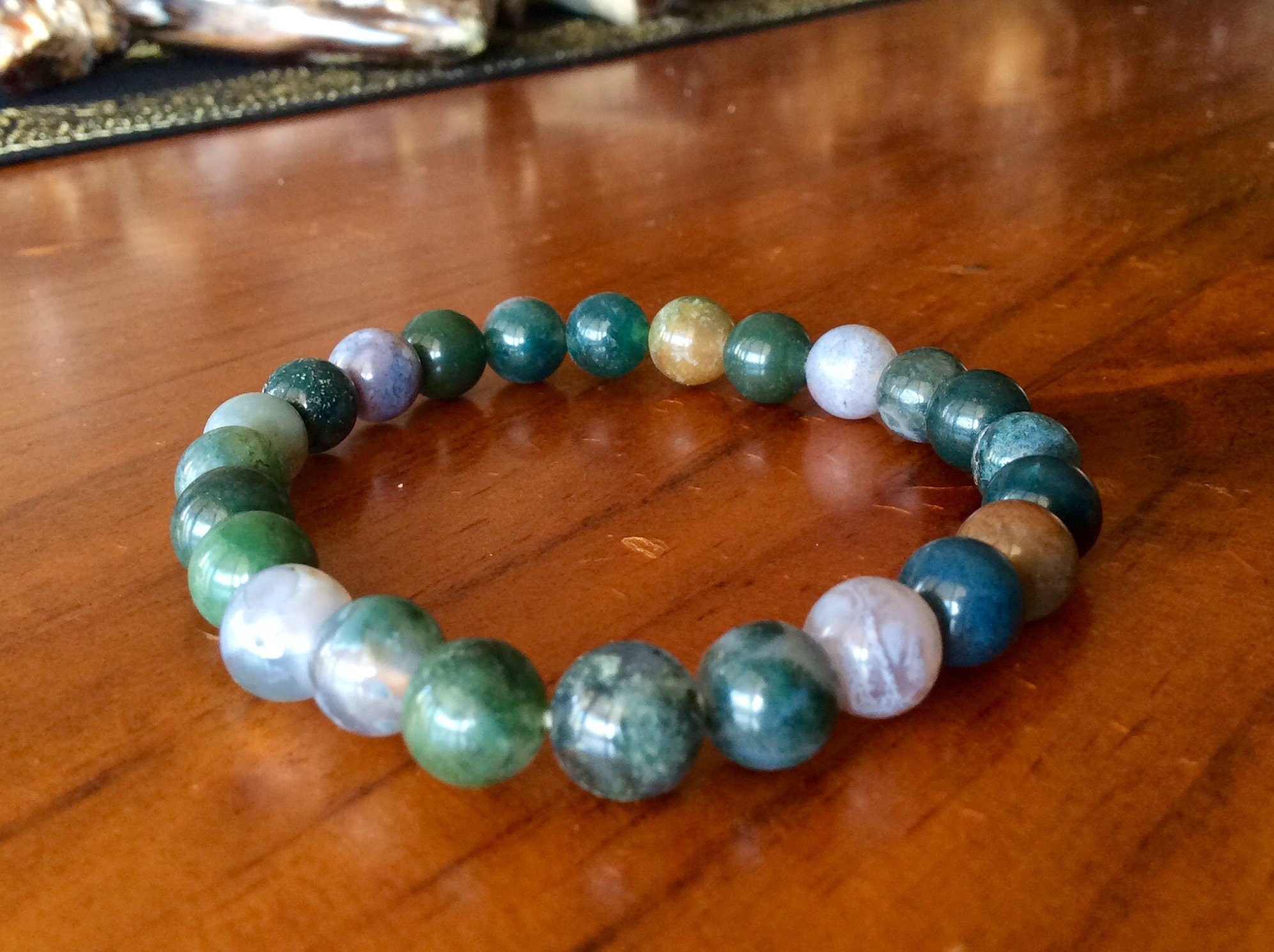 8mm Moss Agate Bracelet