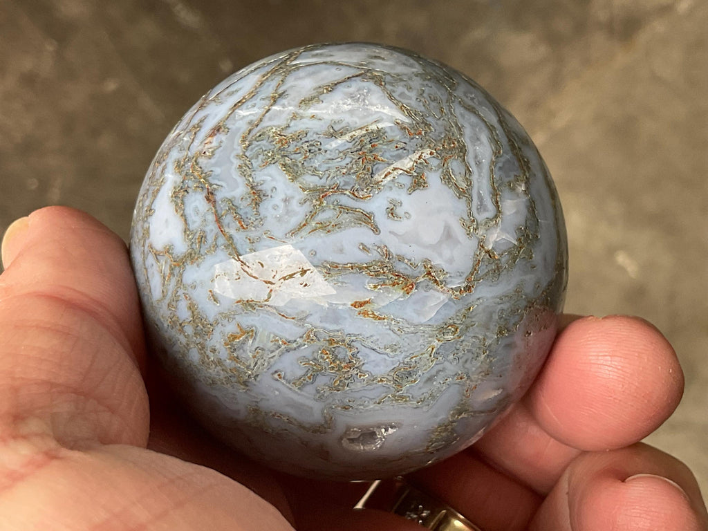 222g Moss Agate Sphere 5A