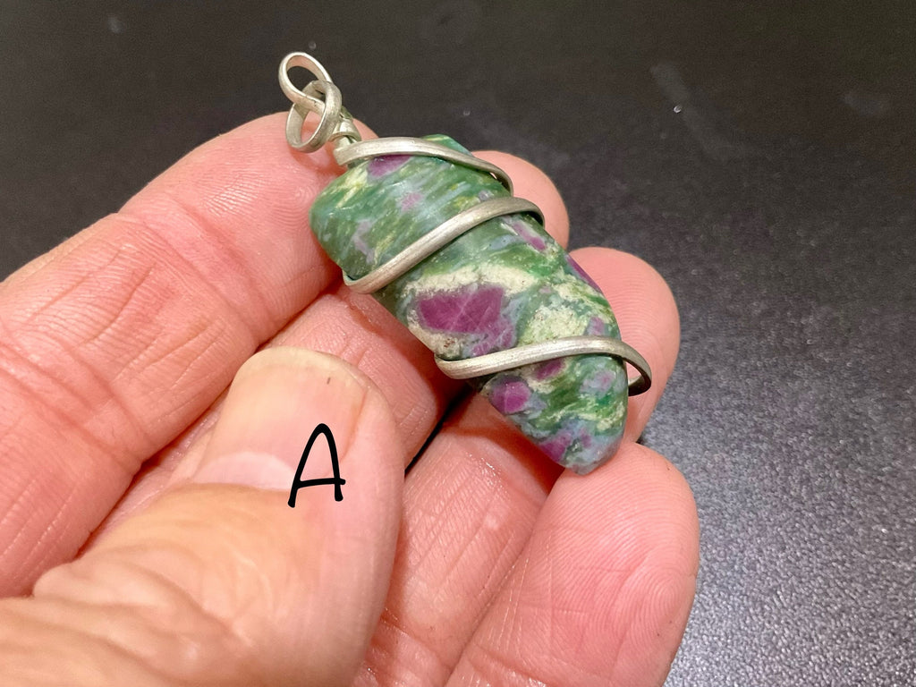 Ruby in Fuschite Wire Wrapped Pendant Group 1