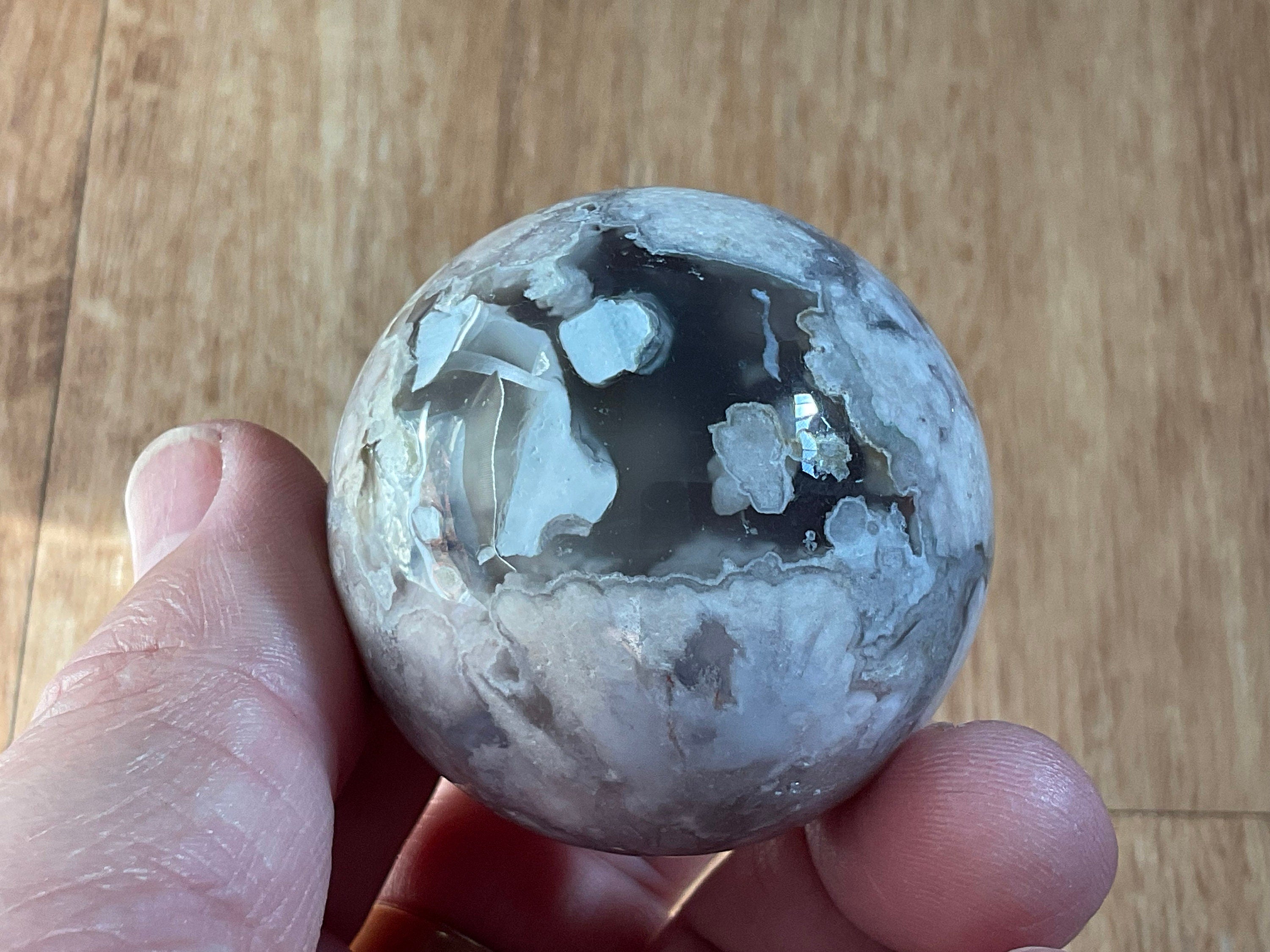 124g Flower Agate Sphere 2A