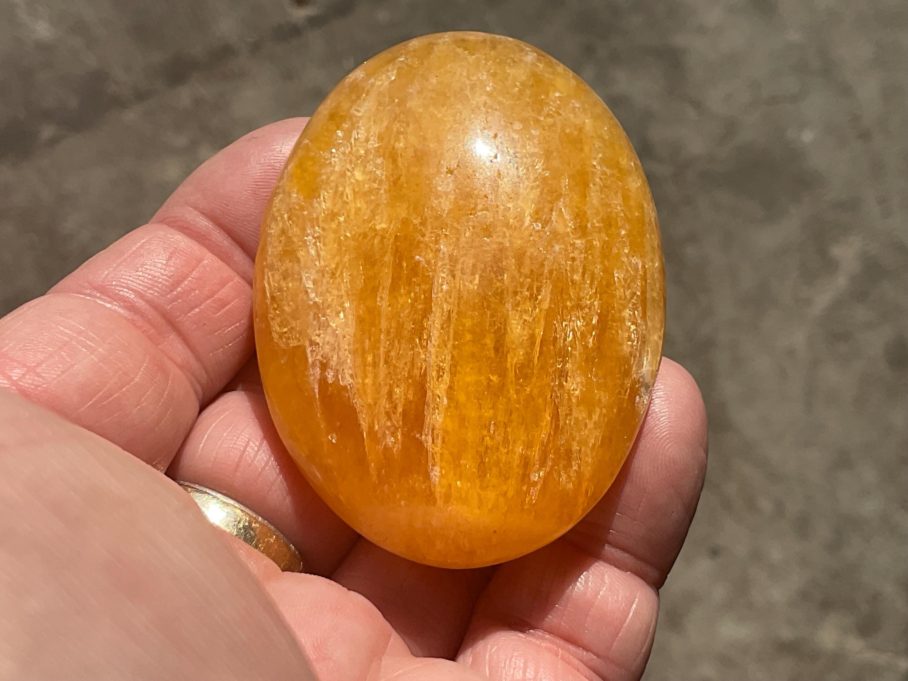 88g “Orange Fire” Calcite Palmstone 5B