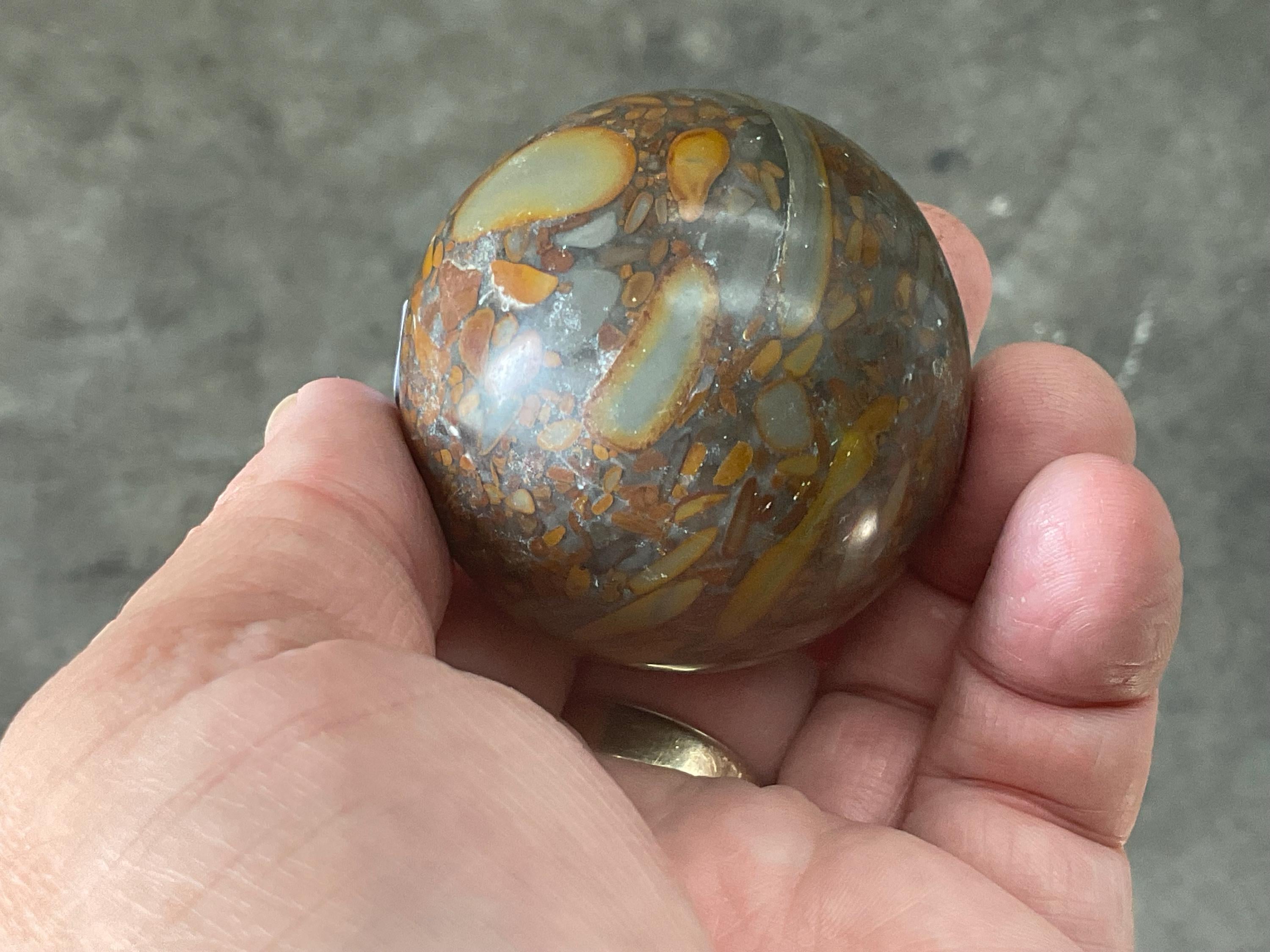 182g Bamboo Jasper Sphere 1B (Perfectly Imperfect)
