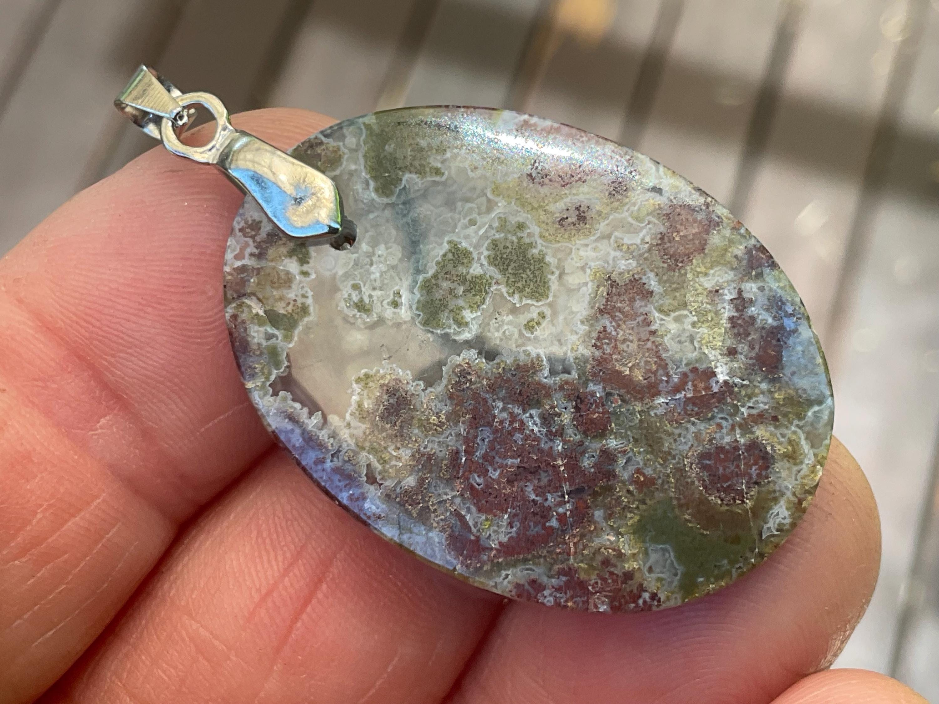 8g Moss Agate Pendant 4B