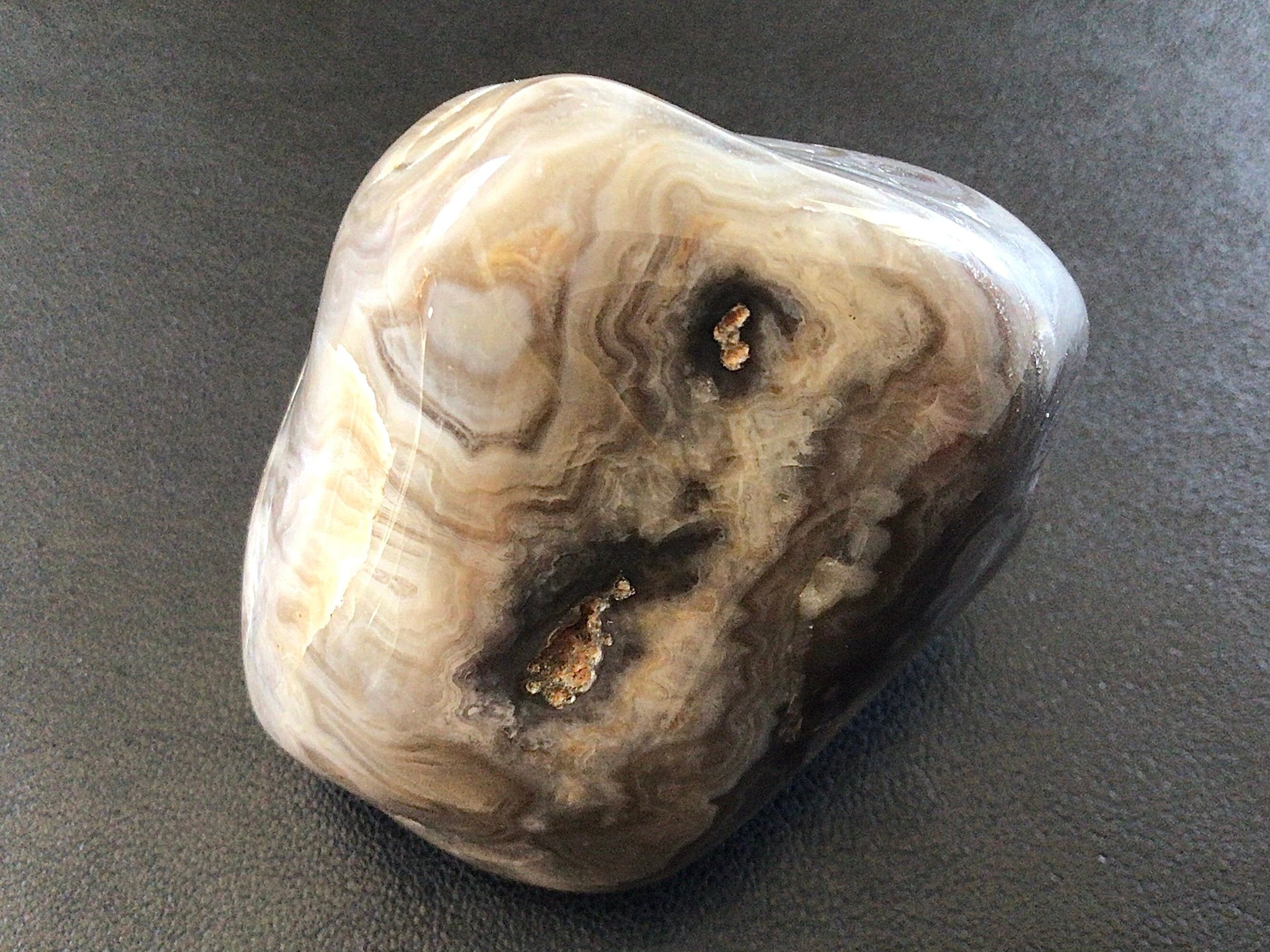 133g Large Crazy Lace Agate Palmstone 2A
