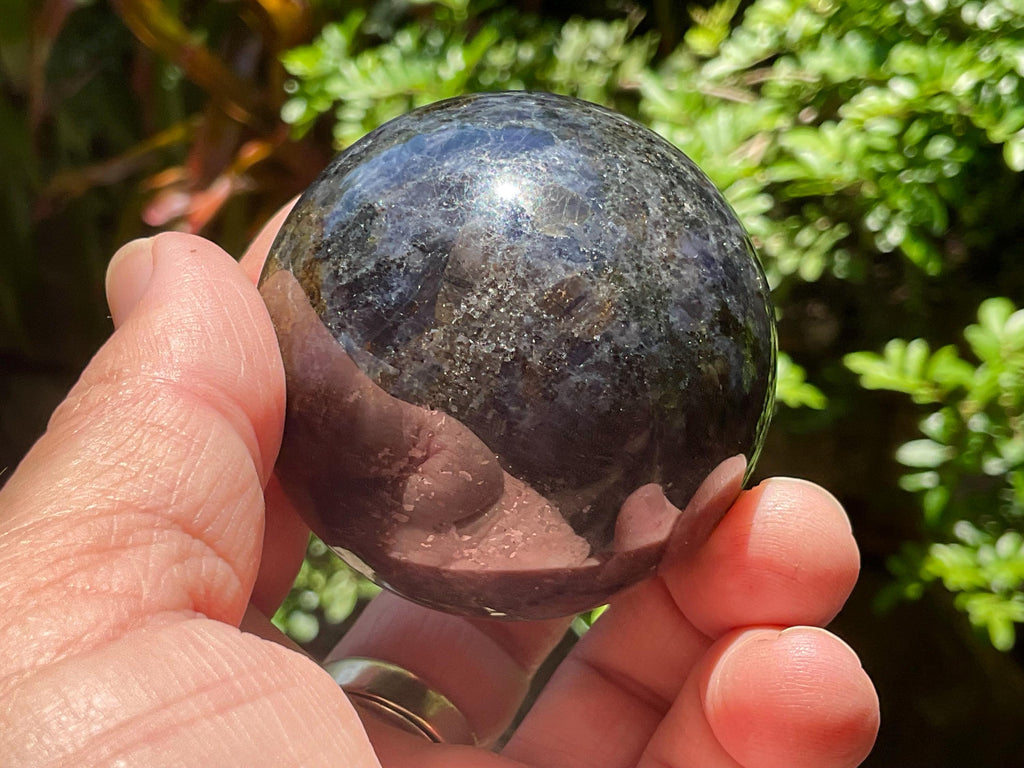 246g Iolite with Apatite Sphere 3B