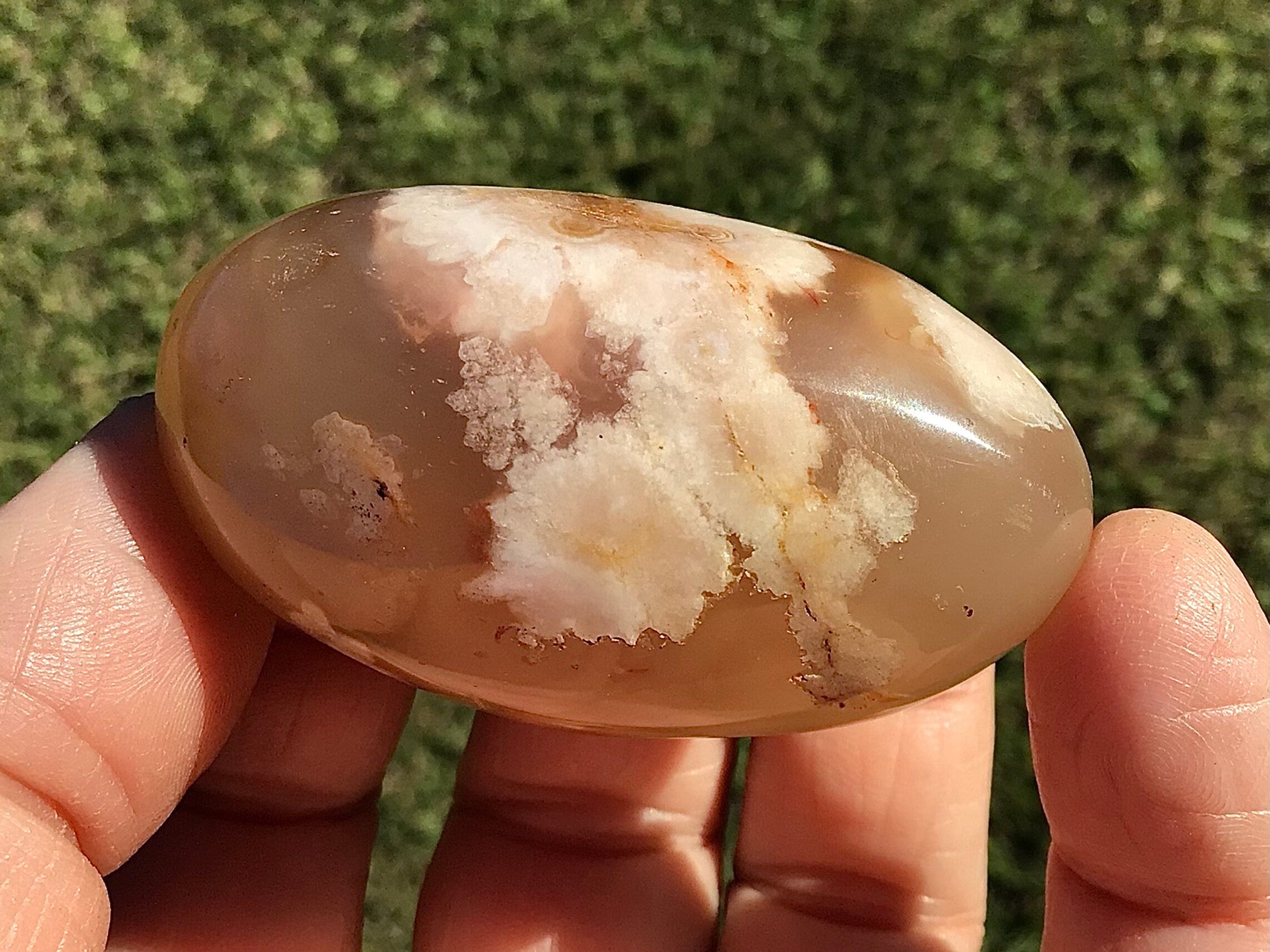 70g Flower Agate Palmstone 3C
