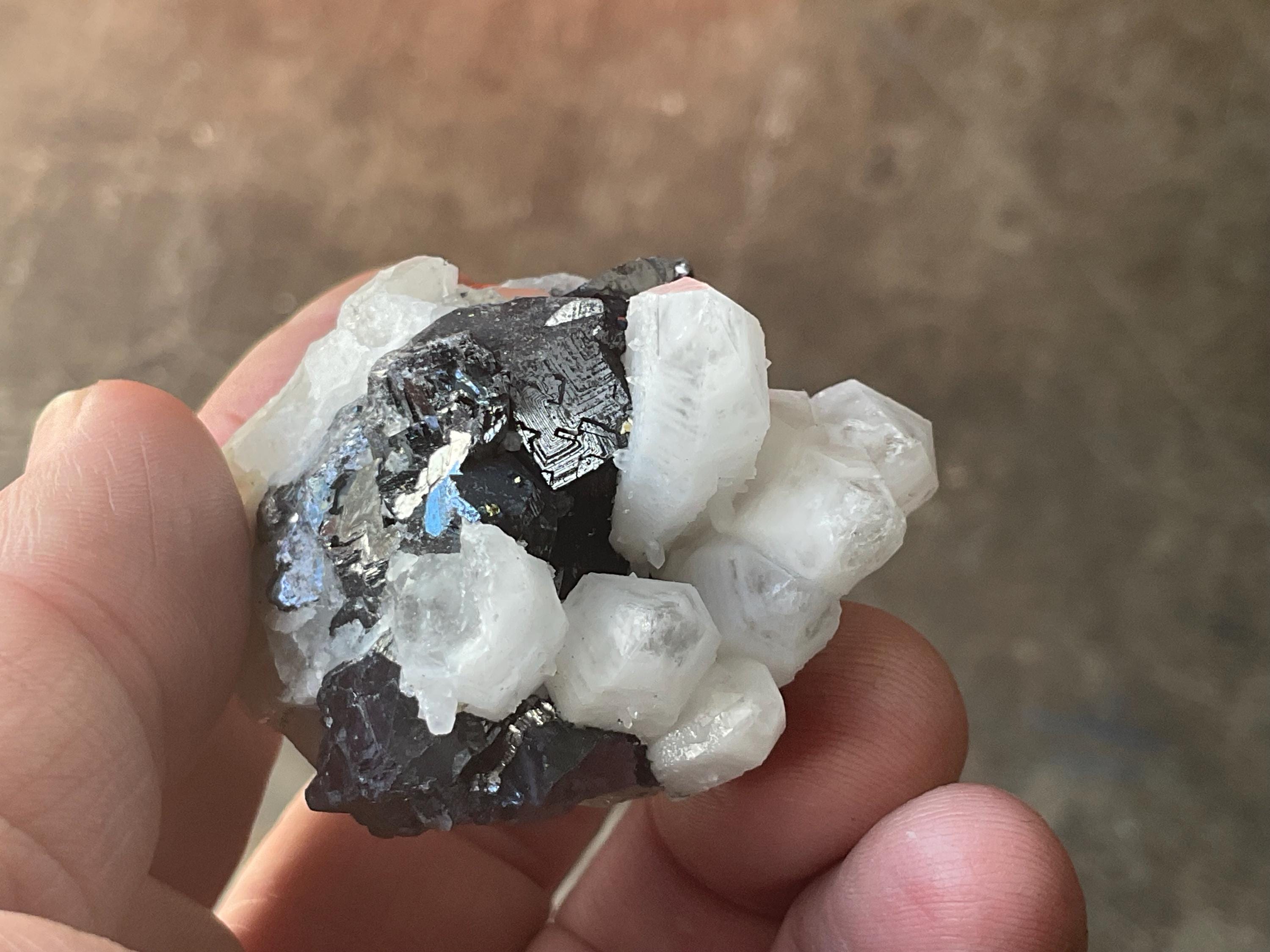 126g Galena in Quartz Cluster Specimen B from Guangxi, China