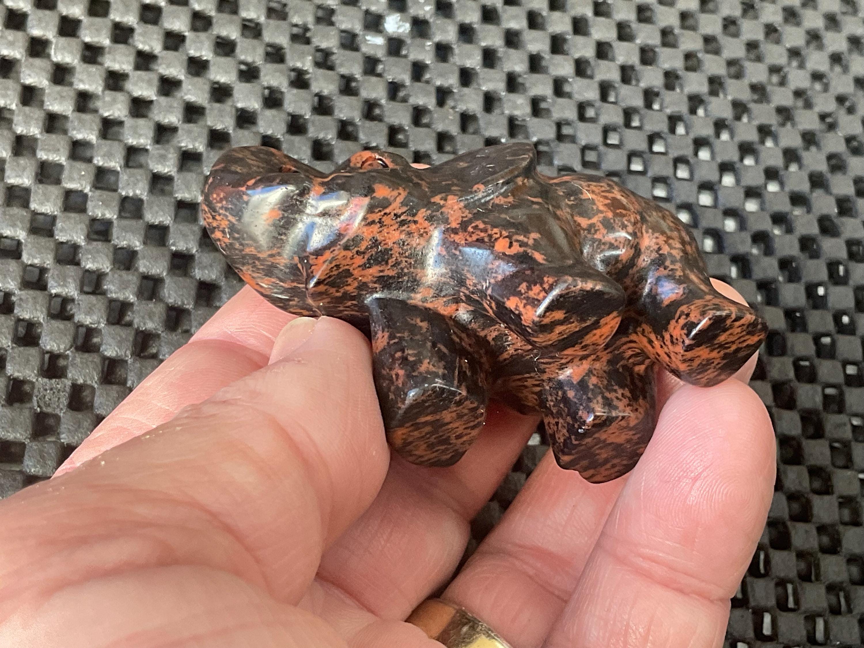 70g Mahogany Obsidian Elephant Carving A