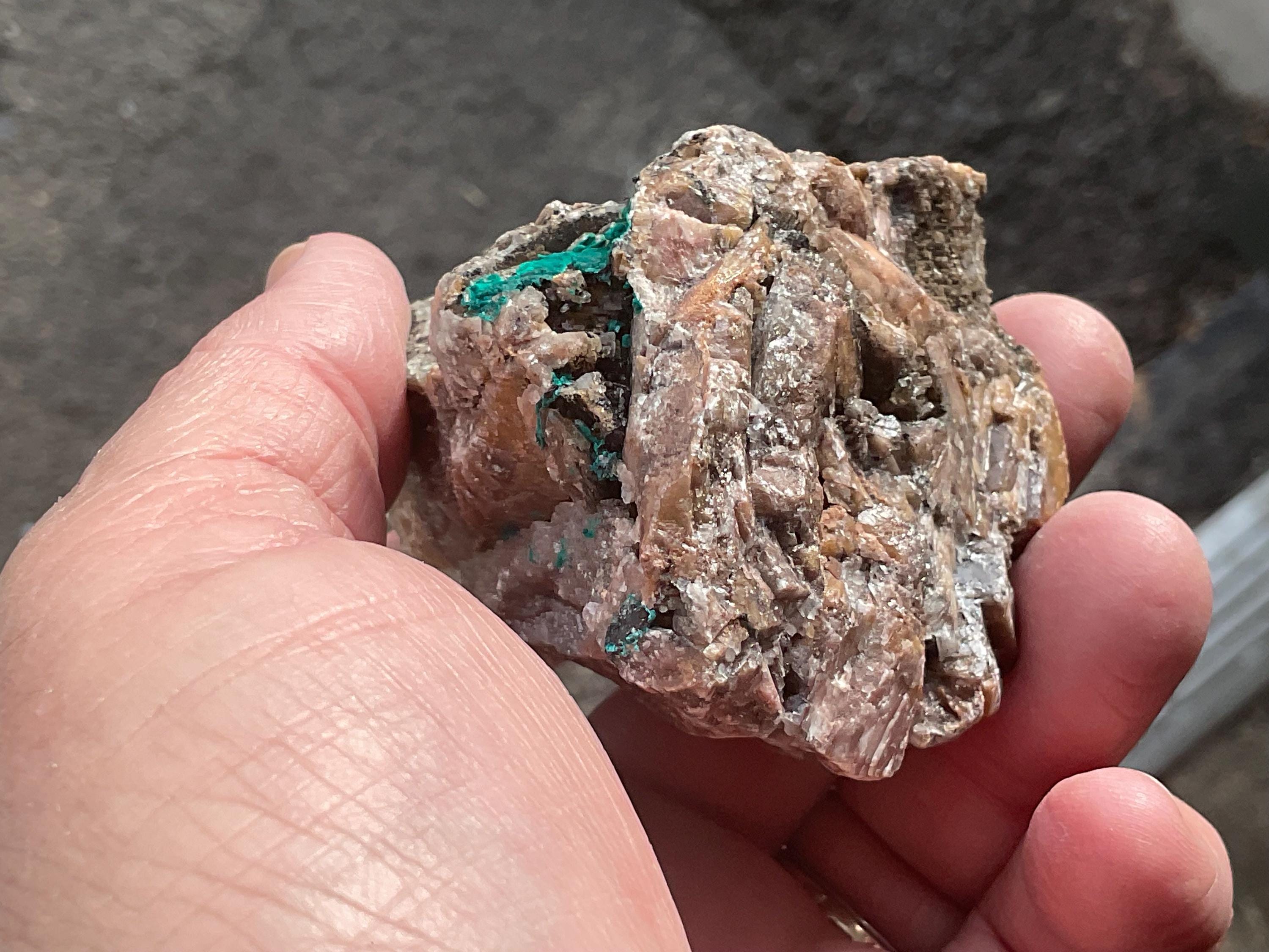 326g Malachite and Selenite on Dolomite Matrix Specimen 3A