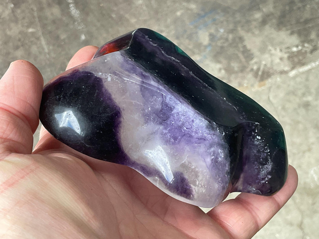 326g Rainbow Fluorite Freeform Bowl 3A