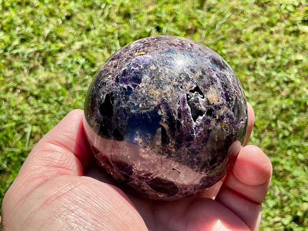 540g (Repaired) Brecciated Fluorite Sphere 3C