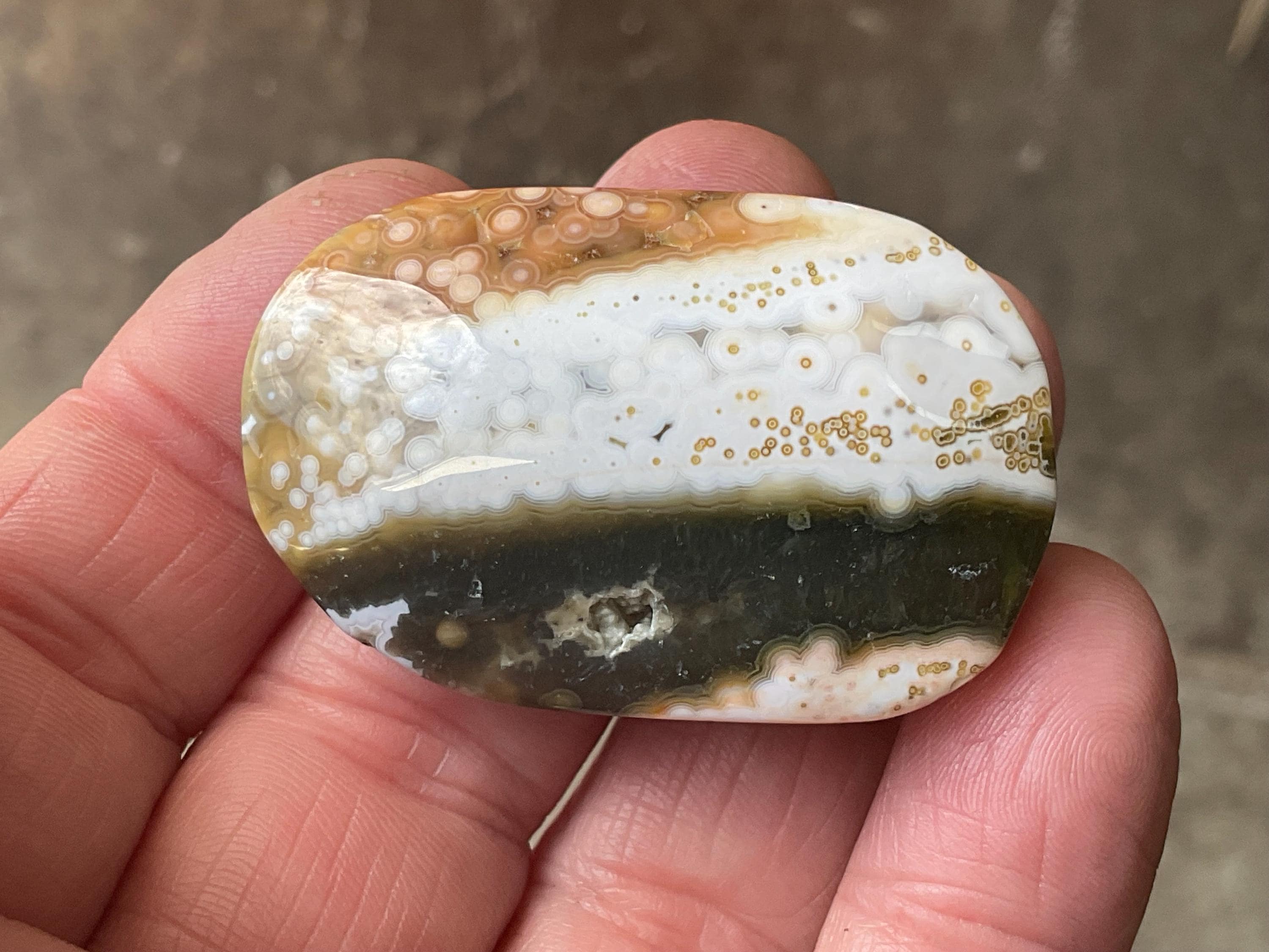 38g 8th Vein Ocean Jasper Palmstone 3A