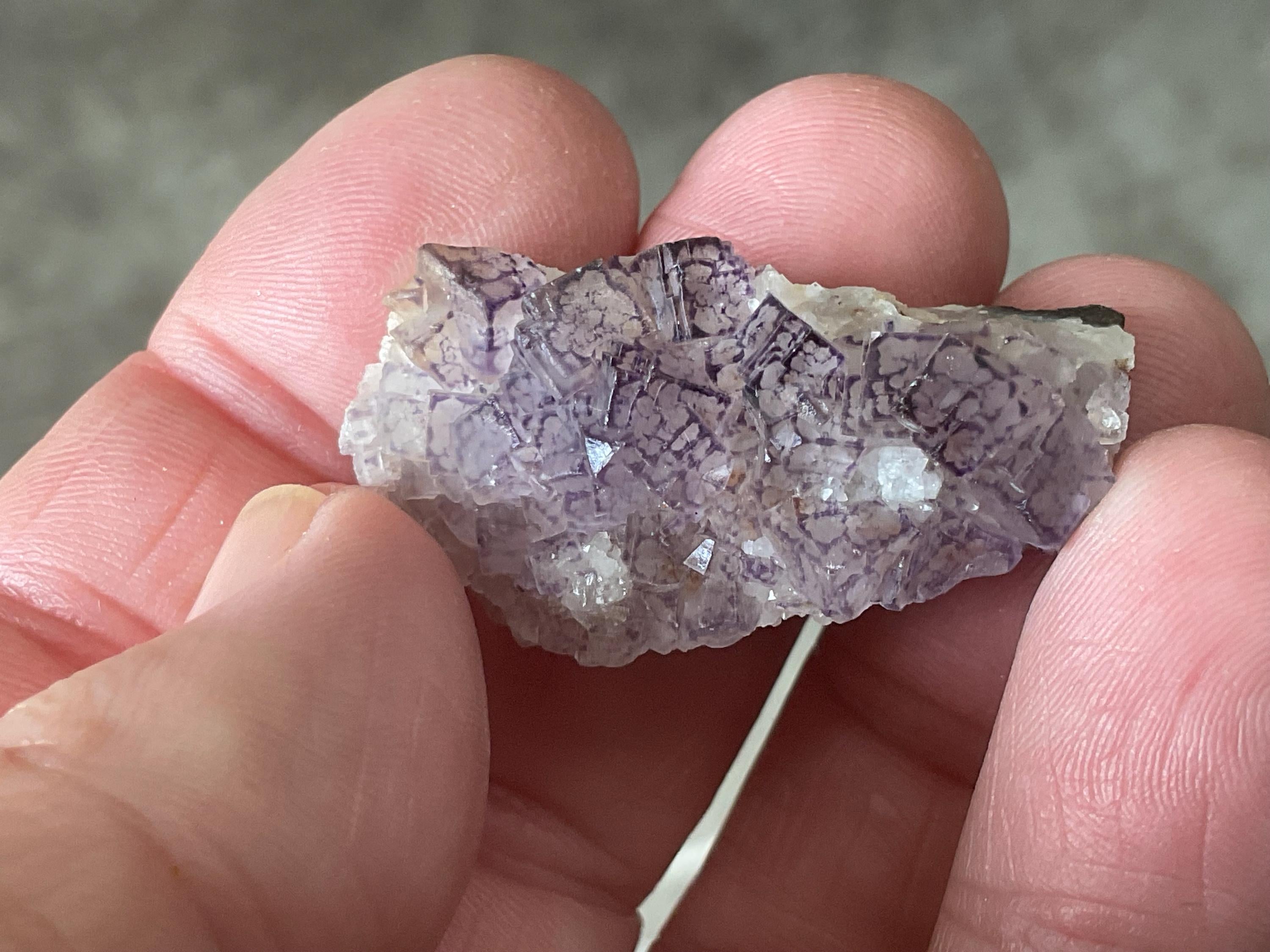 14g Lavender “QR Code” Fluorite Specimen 1A