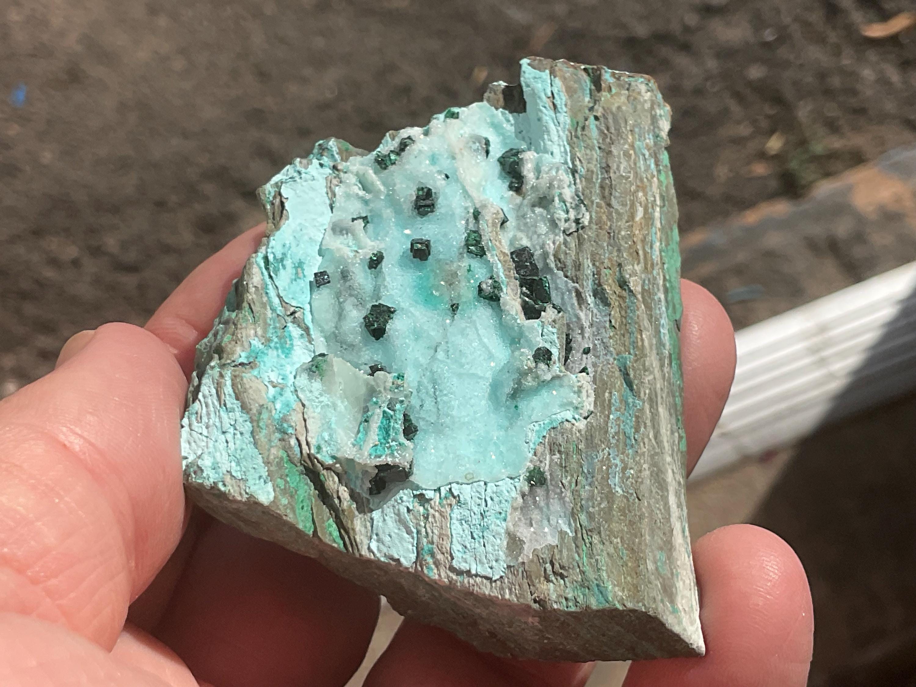 98g Libethenite, Malachite and Druzy Quartz Specimen B