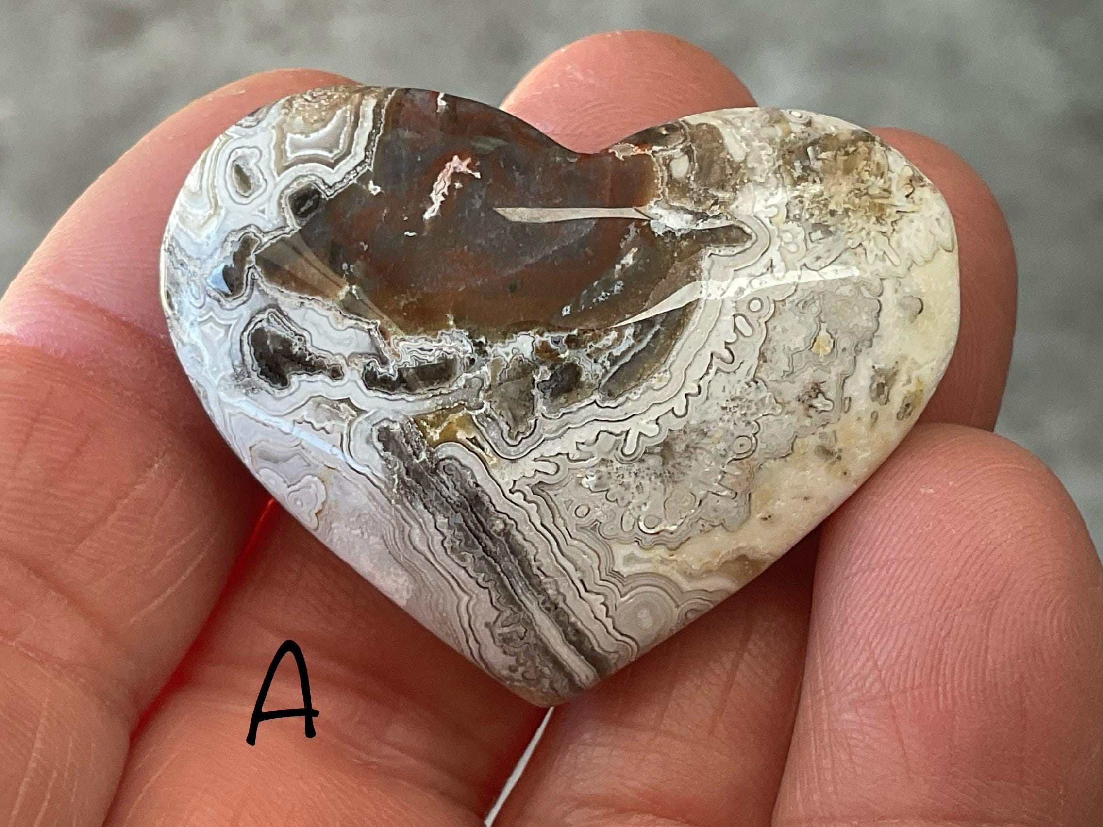 Mexican Crazy Lace Agate Heart Group 3