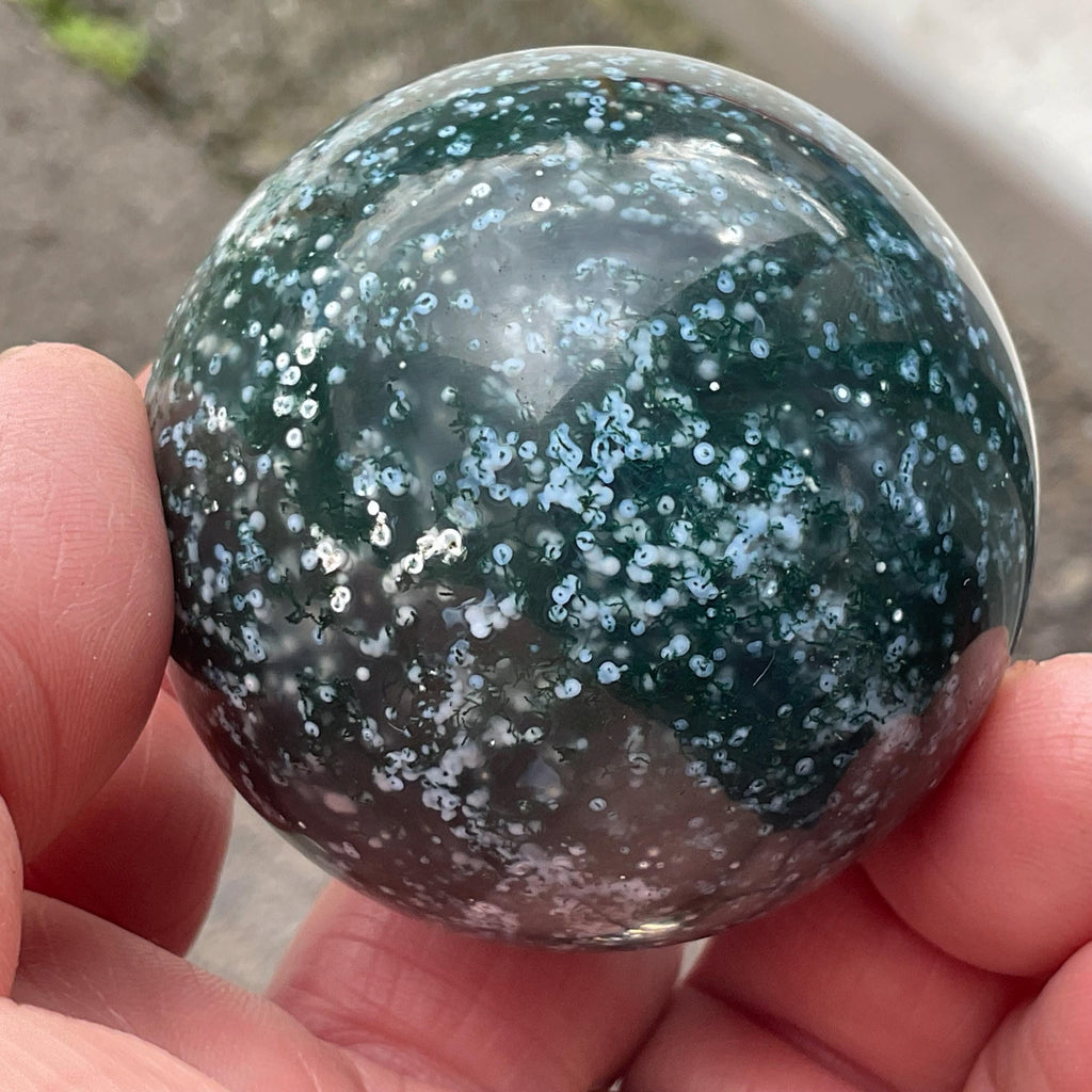 166g Moss Agate Sphere 4A