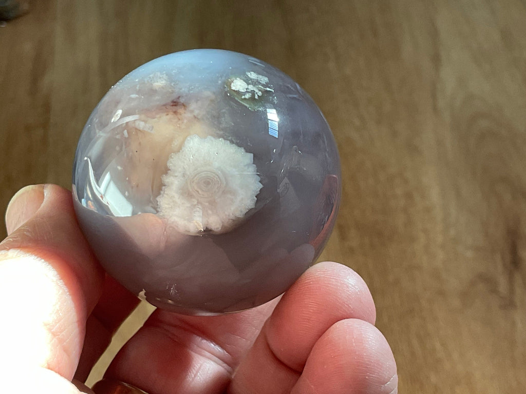 149g Flower Agate Sphere  4B