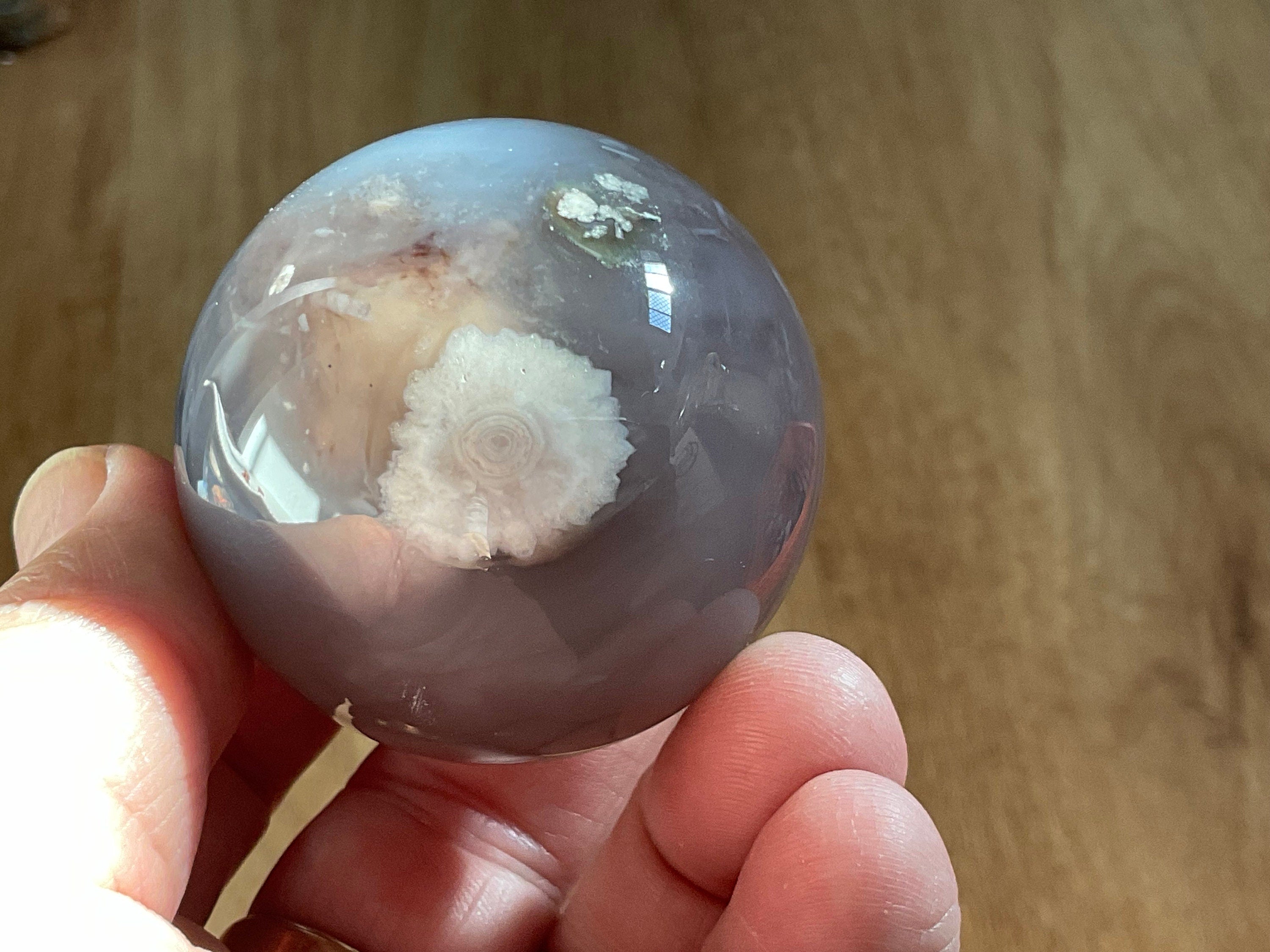 149g Flower Agate Sphere  4B