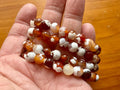 Carnelian Orca Agate 8mm Bead Bracelet