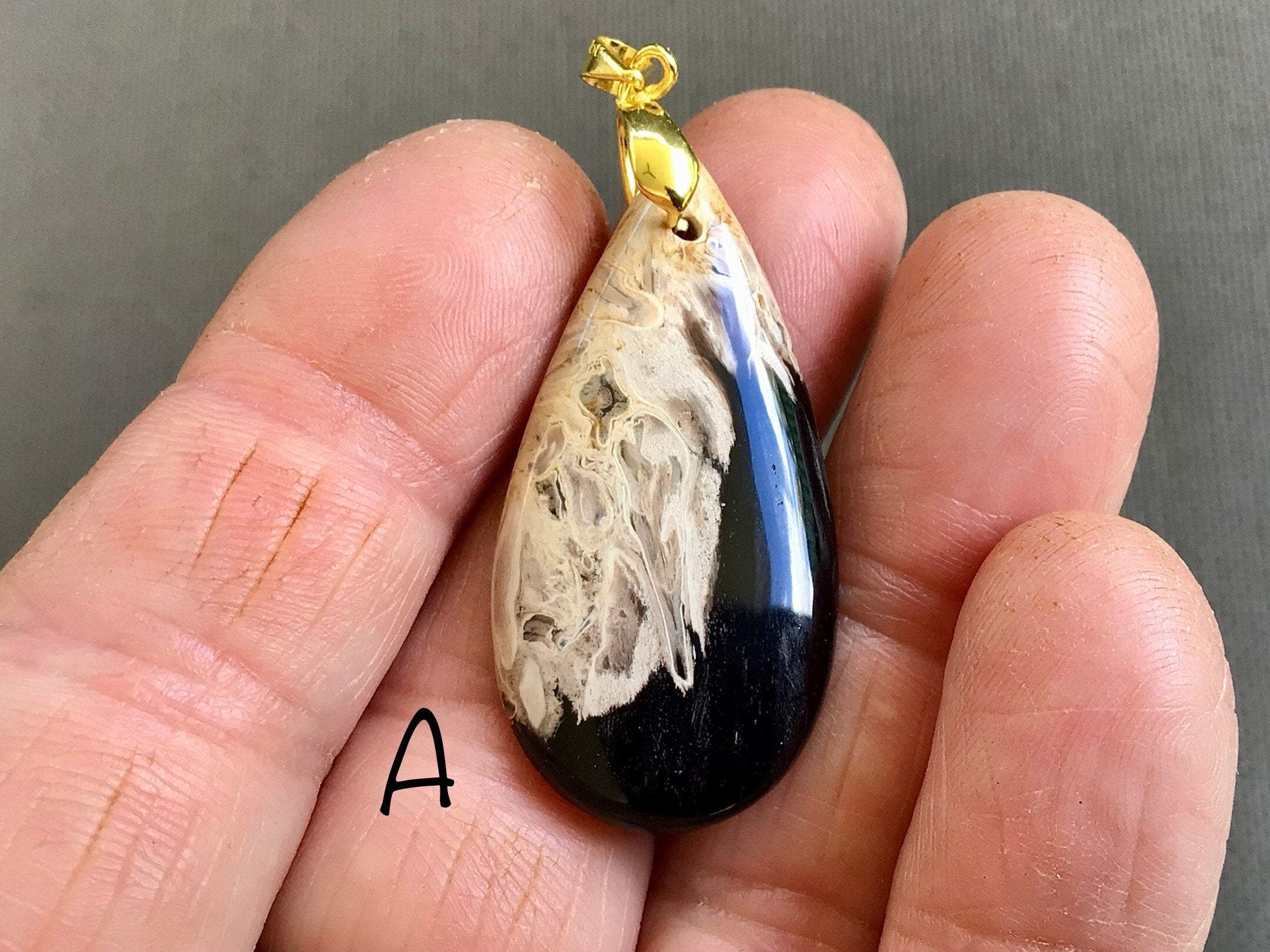 Indonesian Fossilised Palm Tree Pendants  3A