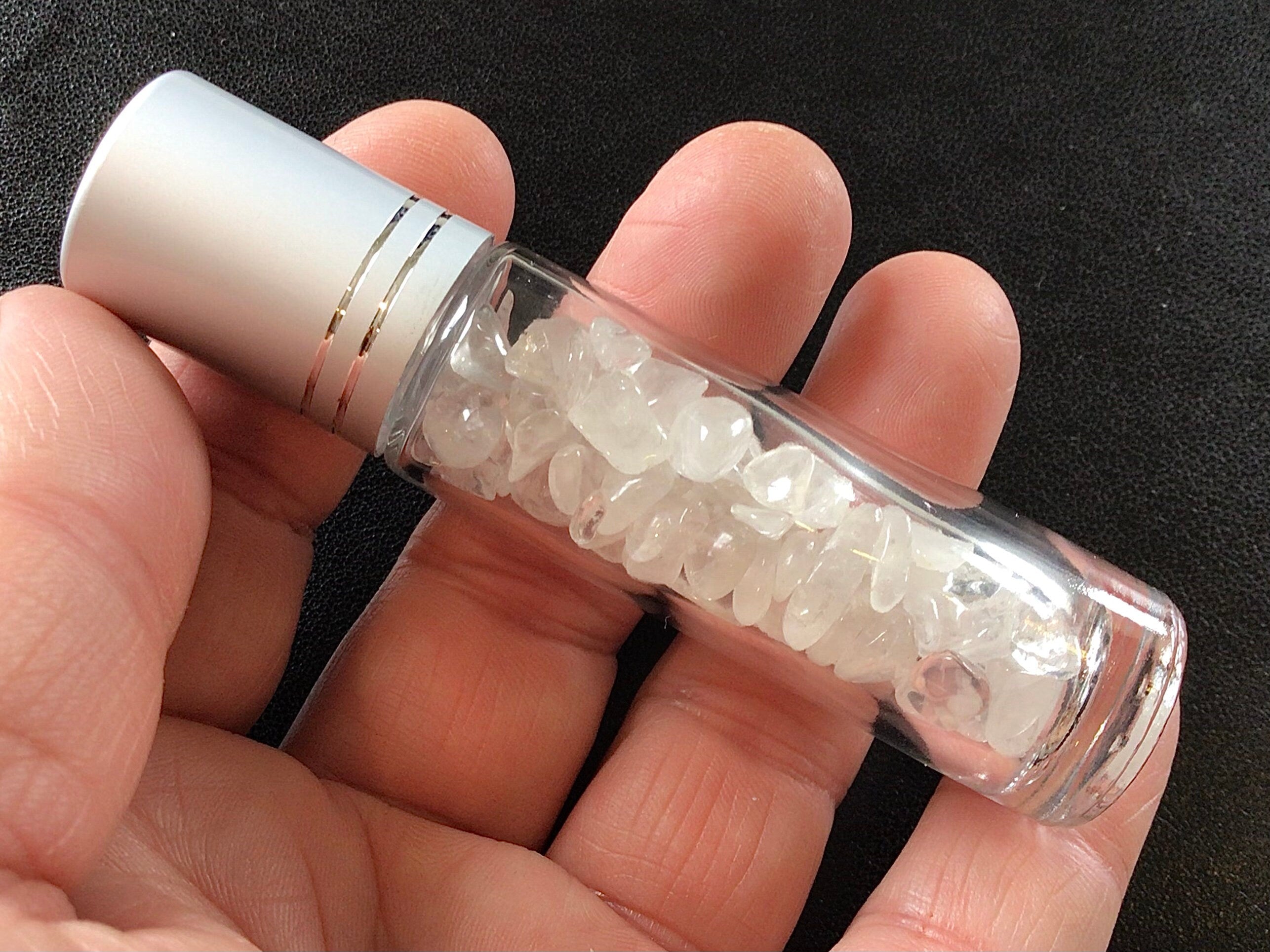 40g Clear Quartz Crystal Chip Roller Bottle
