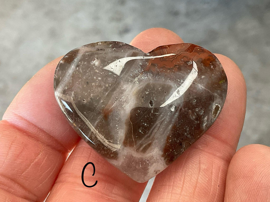 Mexican Crazy Lace Agate Hearts Group 1