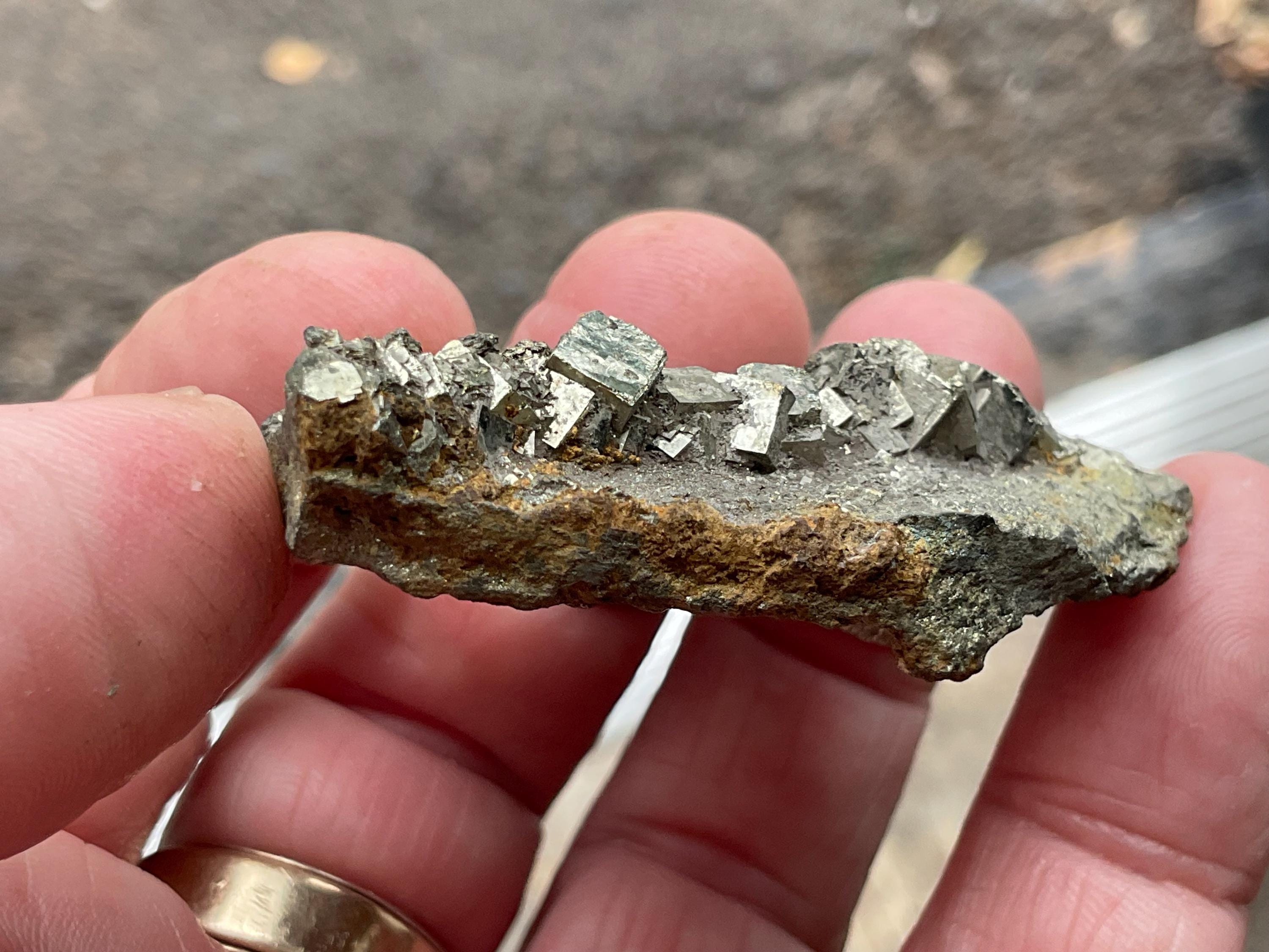 44g Cubic Pyrite on Solid Pyrite Matrix Specimen 1B