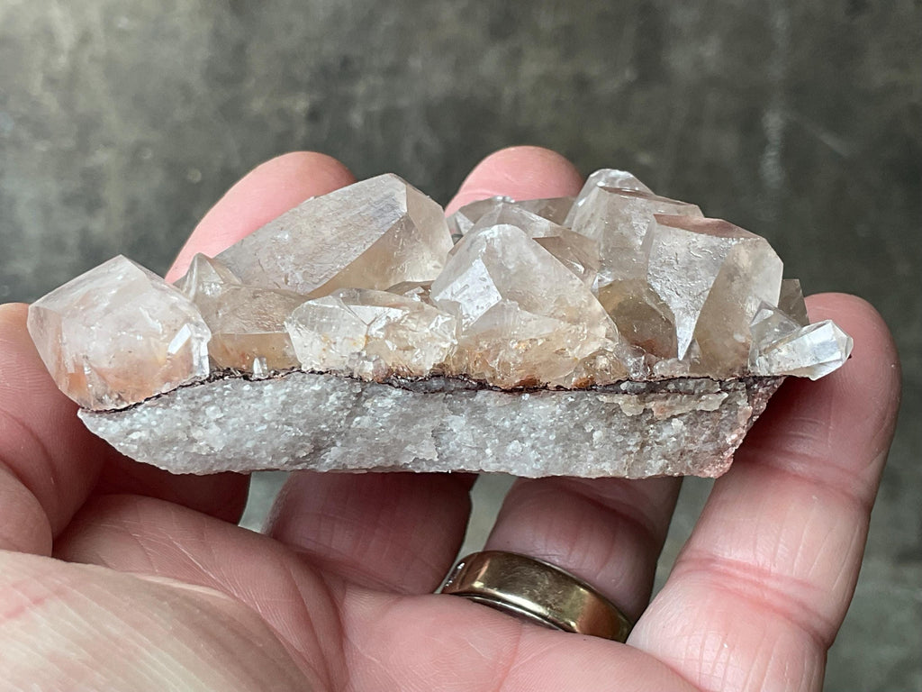 134g Blocky Calcite on Hematite Quartzite Specimen 1A from Hubei, China