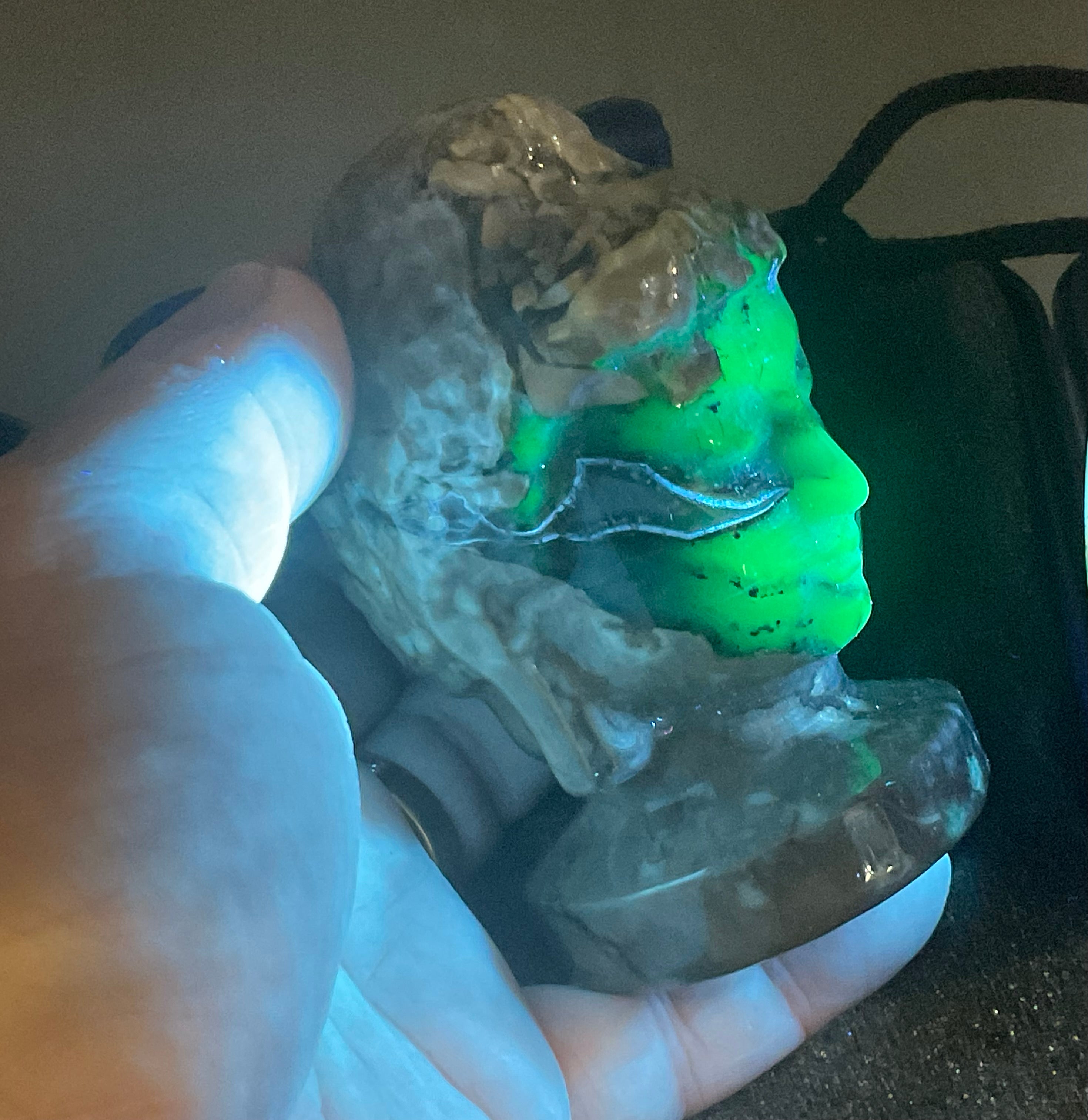 356g Volcano Agate Buddha Carving B