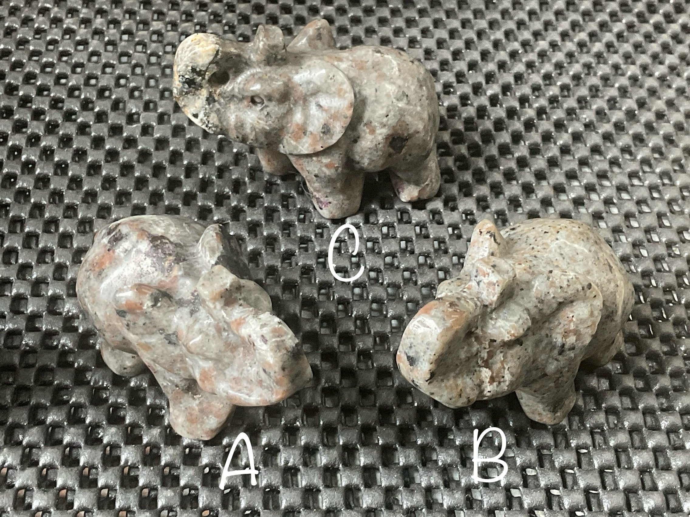 76g Syenite with Sodalite (Yooperlite) Elephant Carving B