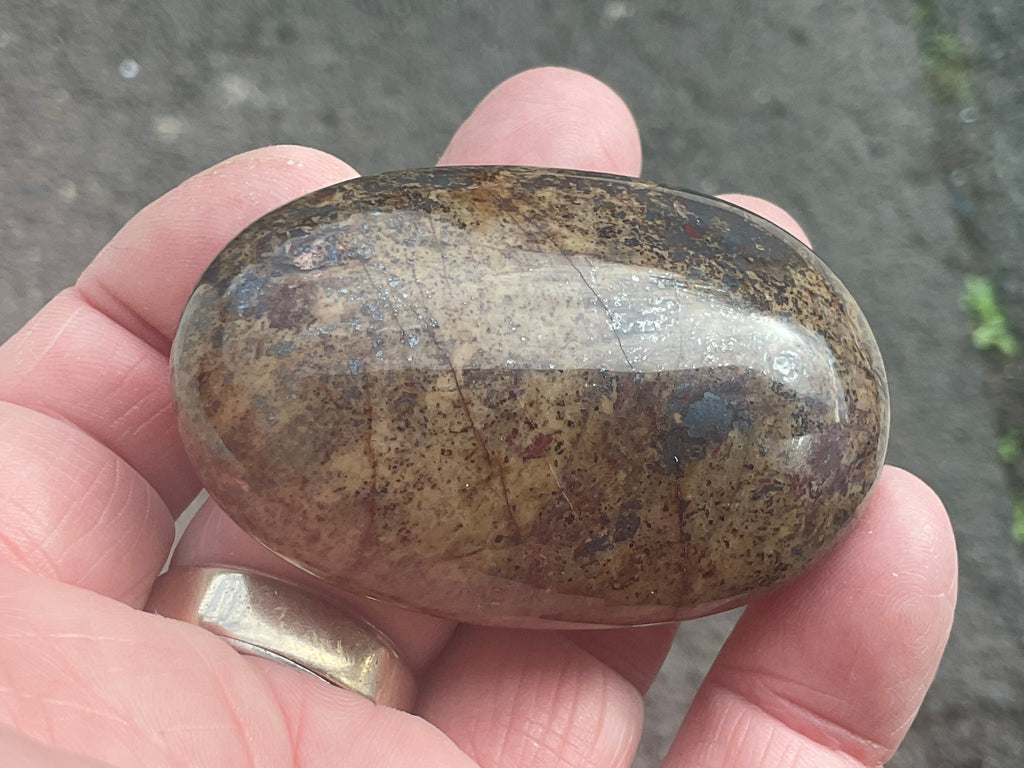 88g Jasper with Hematite Inclusions Palmstone