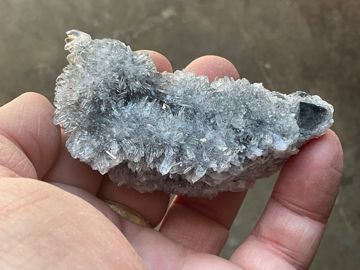 92g “Chrysanthemum Quartz” with Bladed Calcite Specimen A