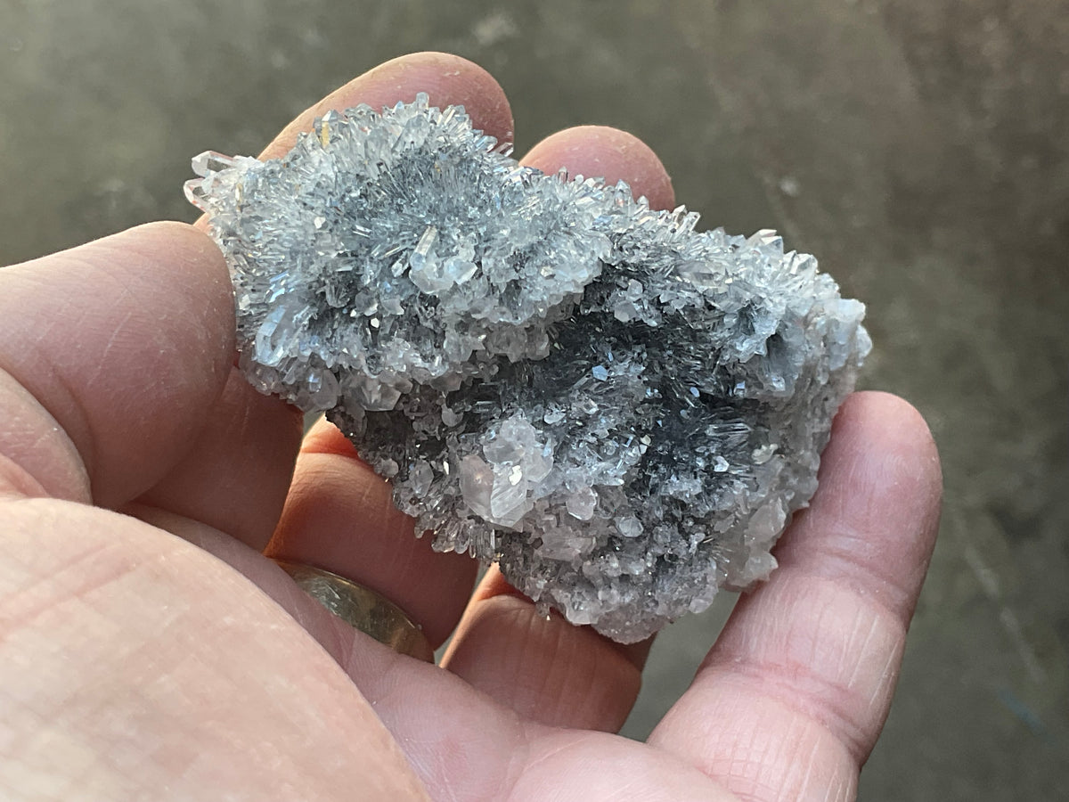 92g “Chrysanthemum Quartz” with Bladed Calcite Specimen A