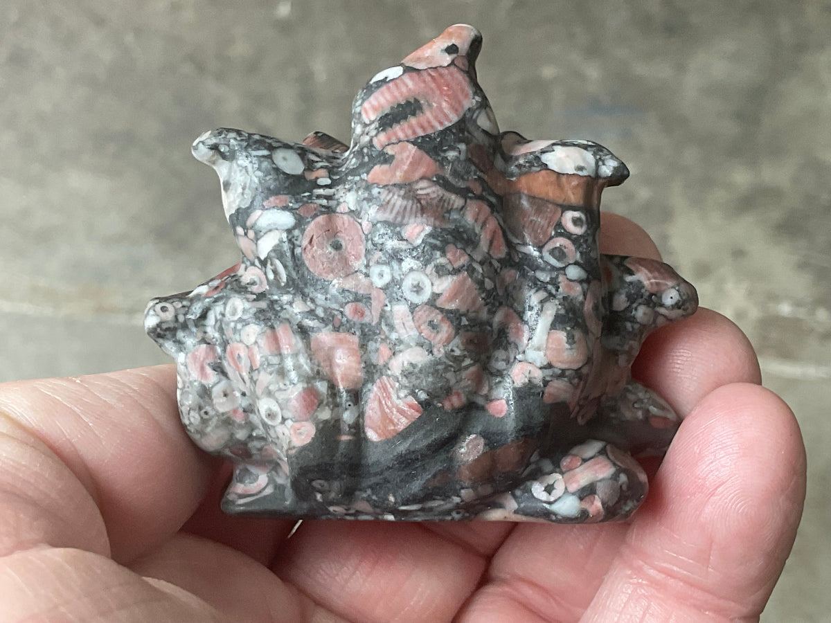 108g Crinoids in Marble Nine Tailed Fox Carving A