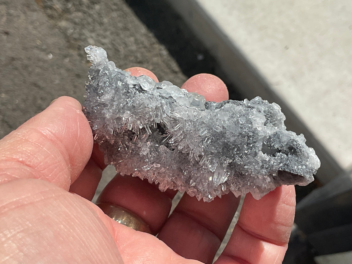 92g “Chrysanthemum Quartz” with Bladed Calcite Specimen A