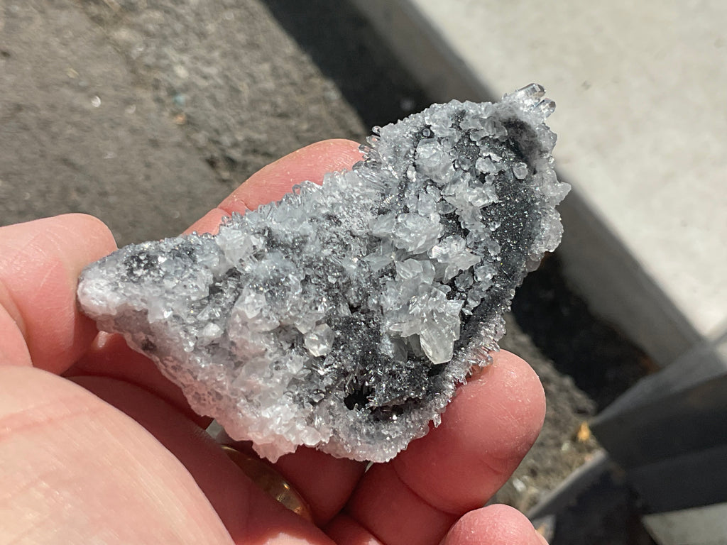 92g “Chrysanthemum Quartz” with Bladed Calcite Specimen A