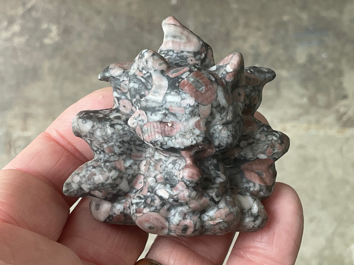 110g Crinoids in Marble Nine Tailed Fox Carving B